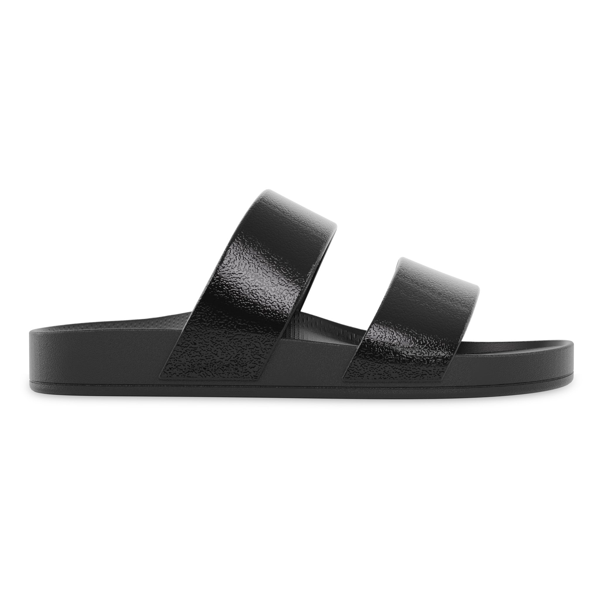 Black Shimmer - Double Strap Slides