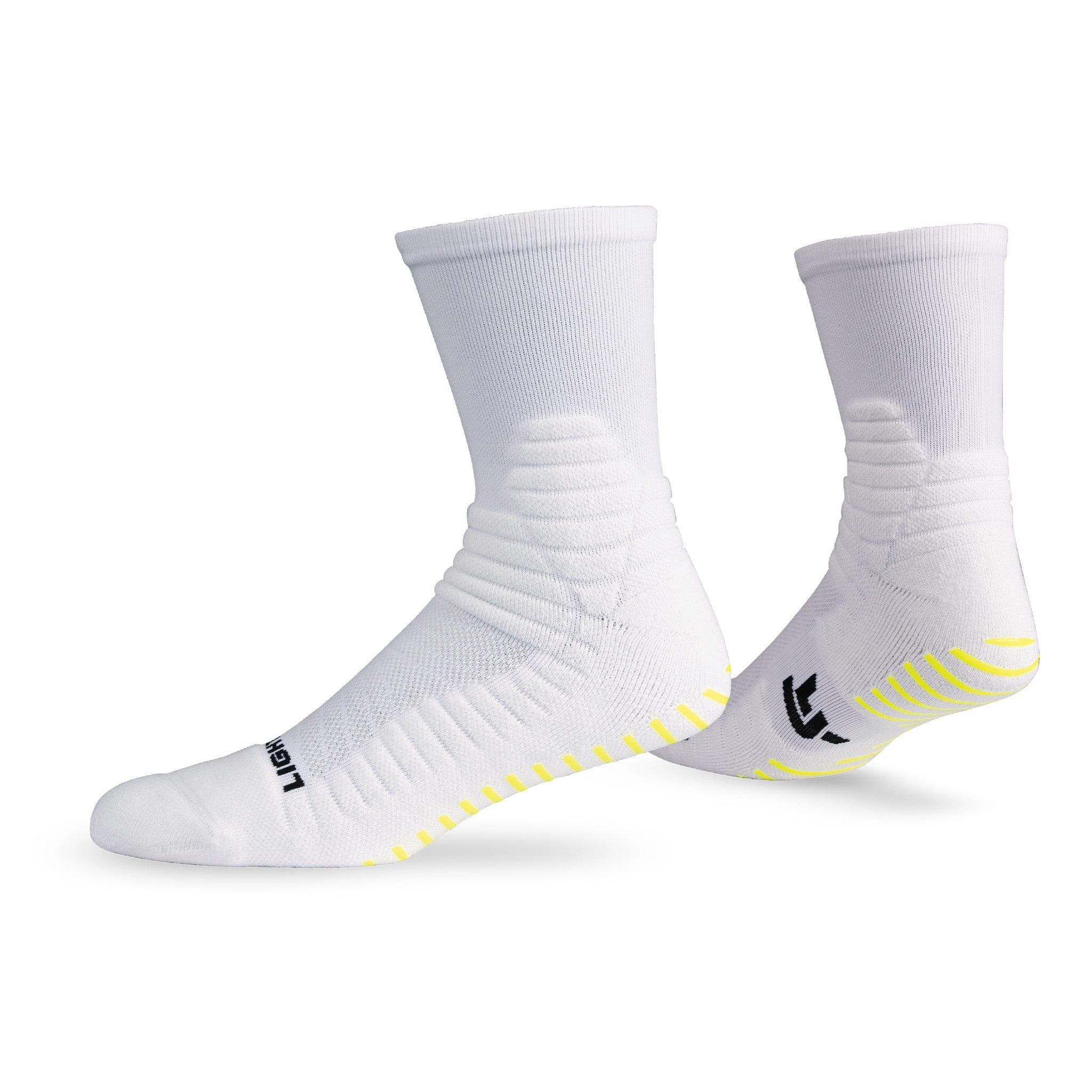 Pair of Lightfeet Netball White Half Crew Socks