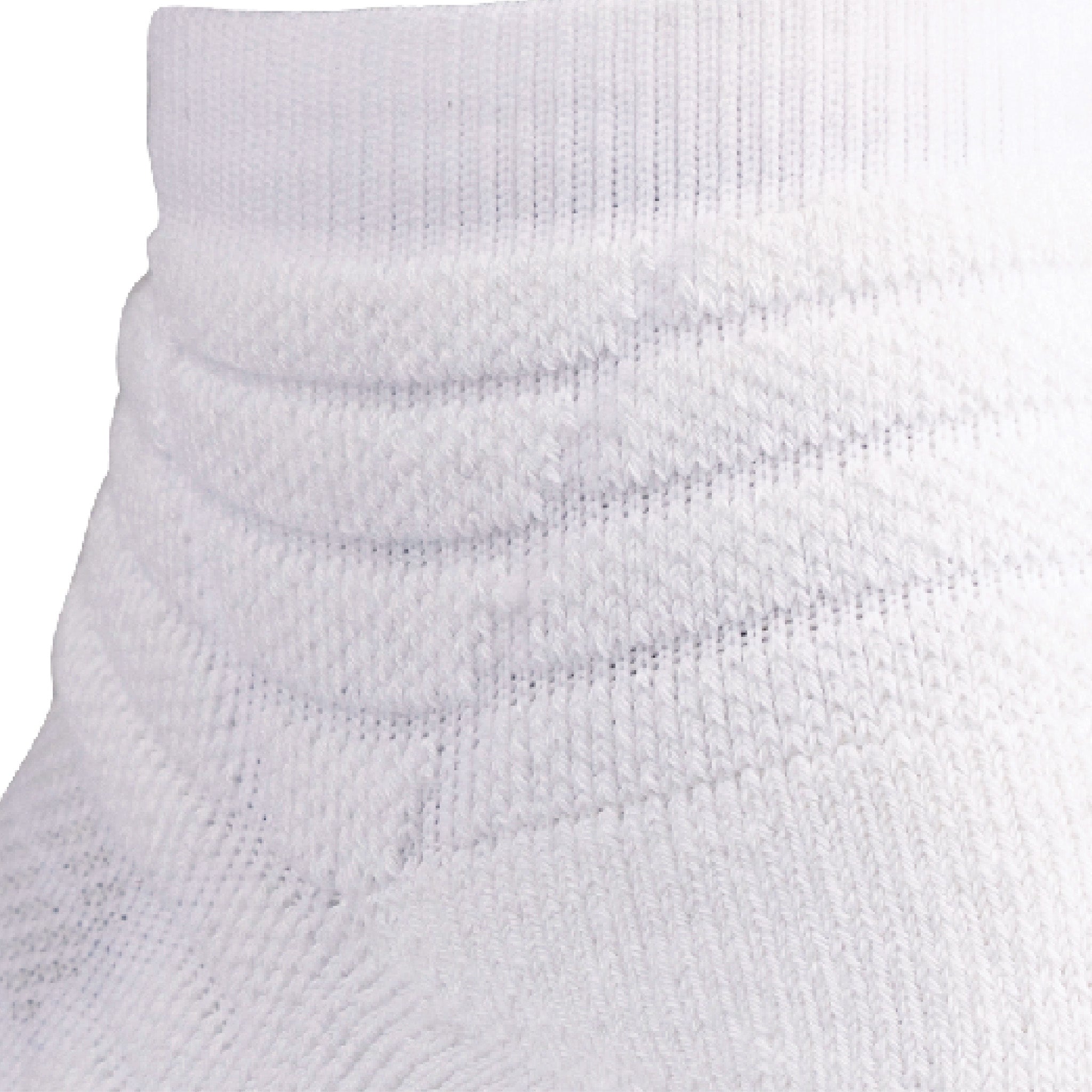 Close up view of padding on Lightfeet Netball White Mini Crew Sock