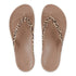 Top View of latte leopard print Lightfeet Arch Support Thongs