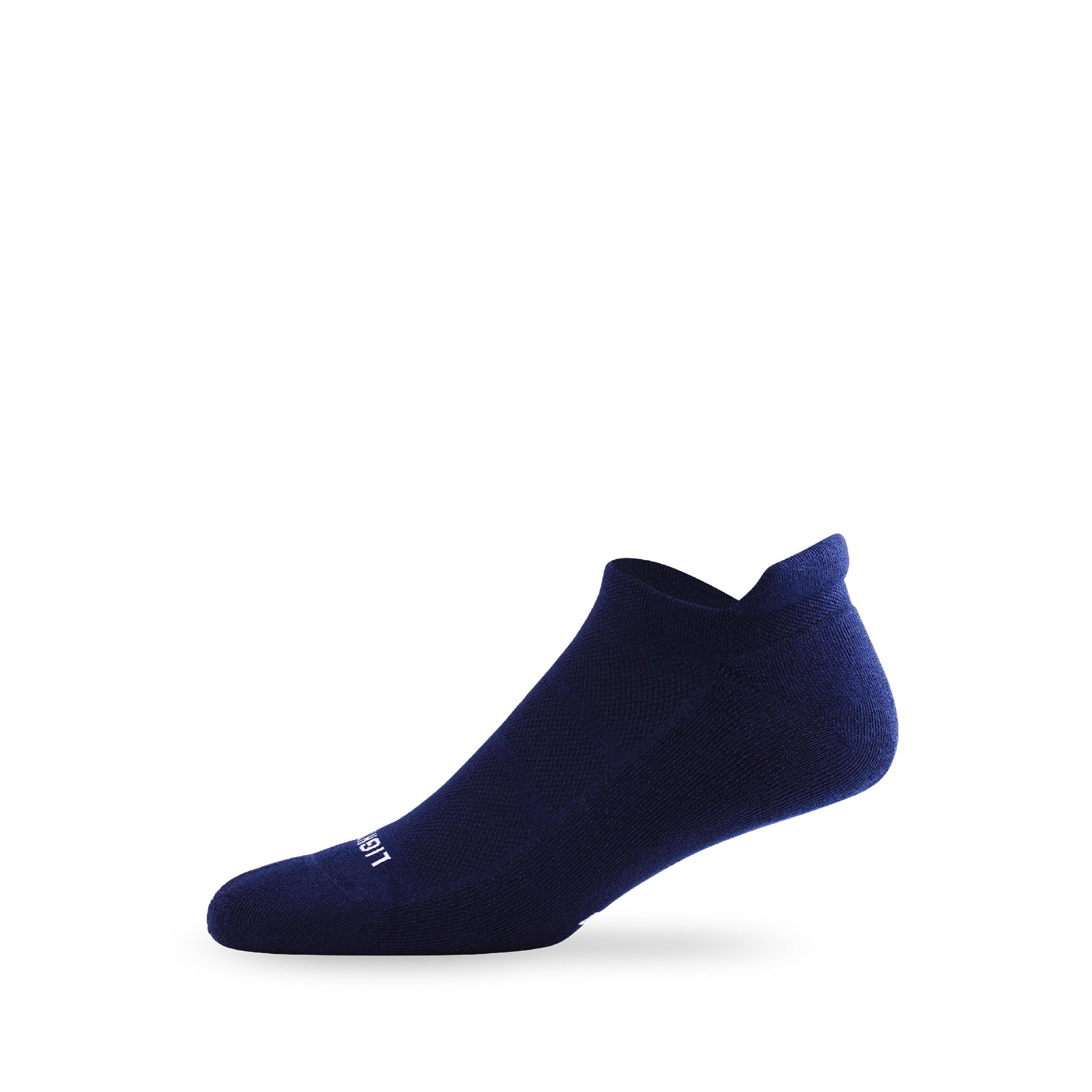 Side view of Lightfeet Comfort Navy Ankle Socks