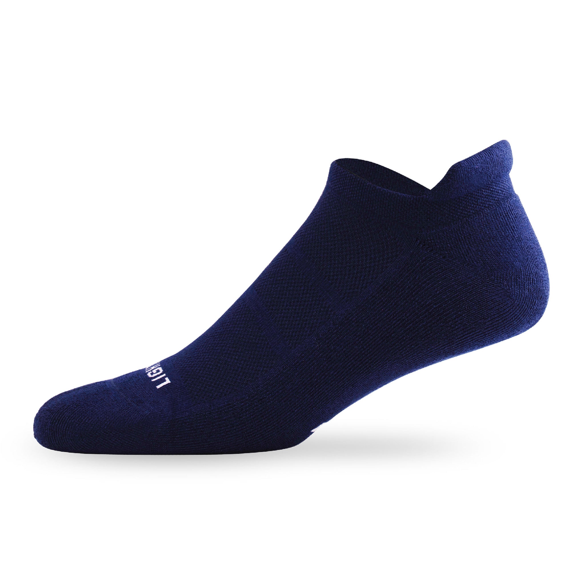Side view of Lightfeet Comfort Navy Ankle Socks