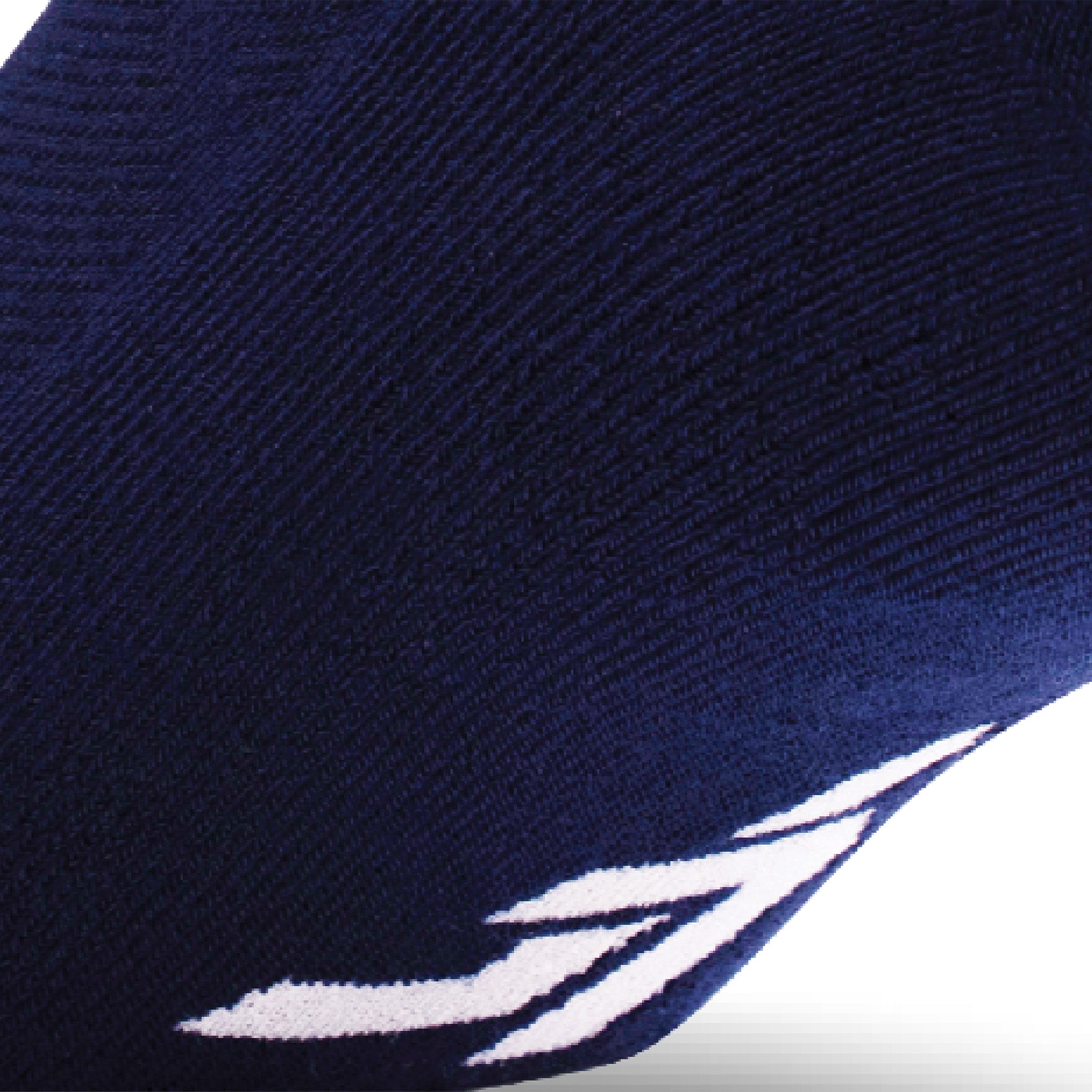 Close up view of cushion padding of Lightfeet Comfort Navy Ankle Socks