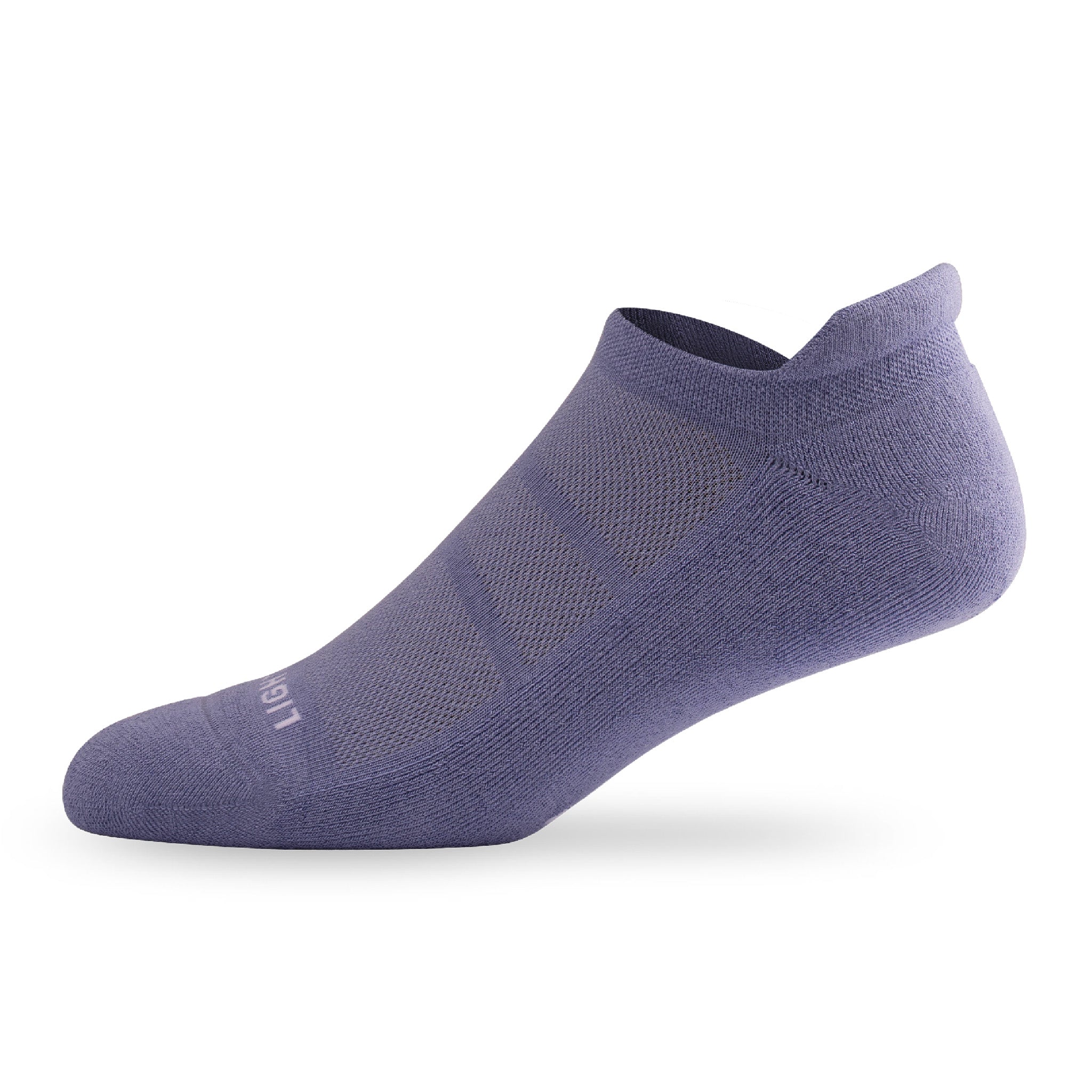 Side view of Lightfeet Comfort Purple Ankle Socks
