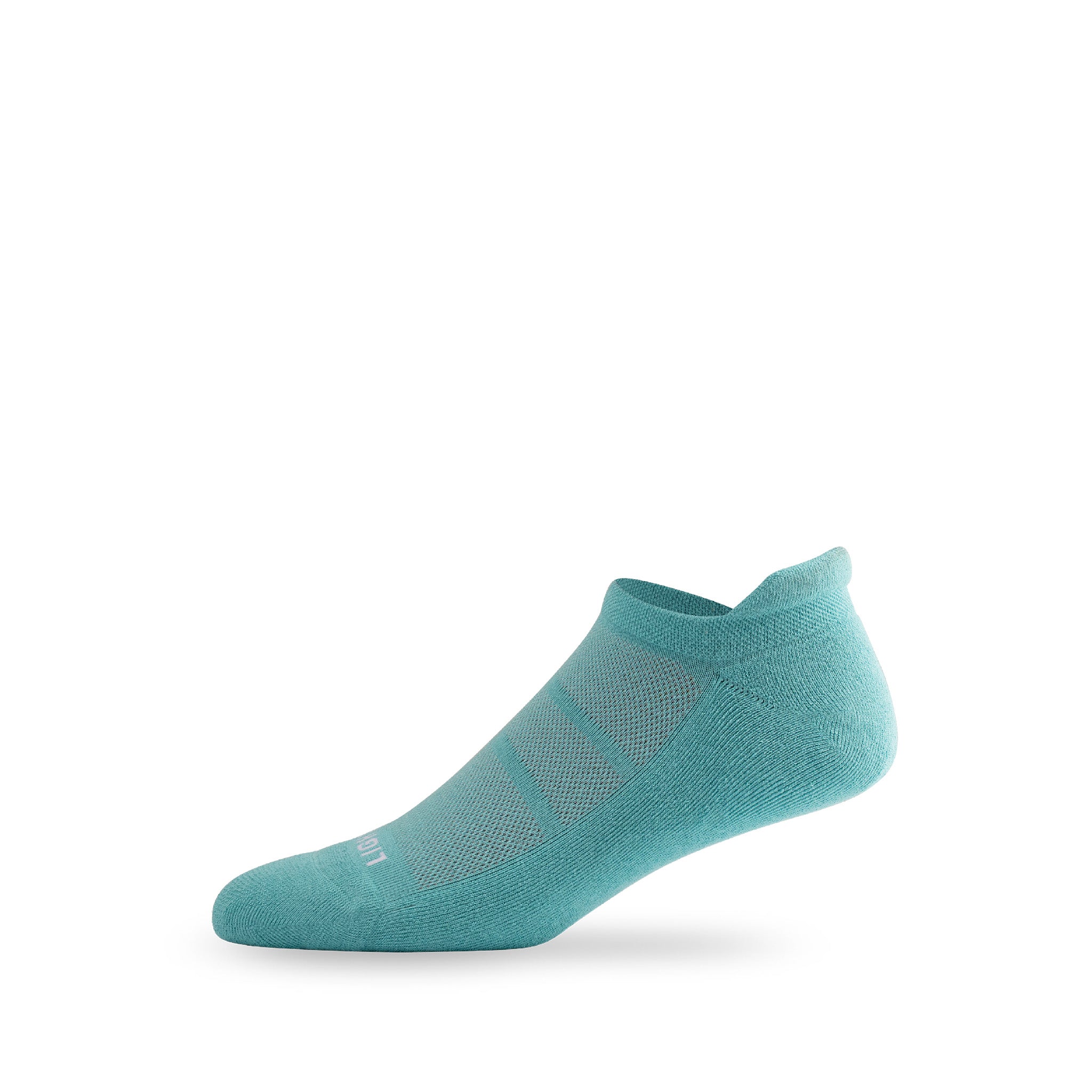 Side view of Lightfeet Comfort Teal Ankle Socks