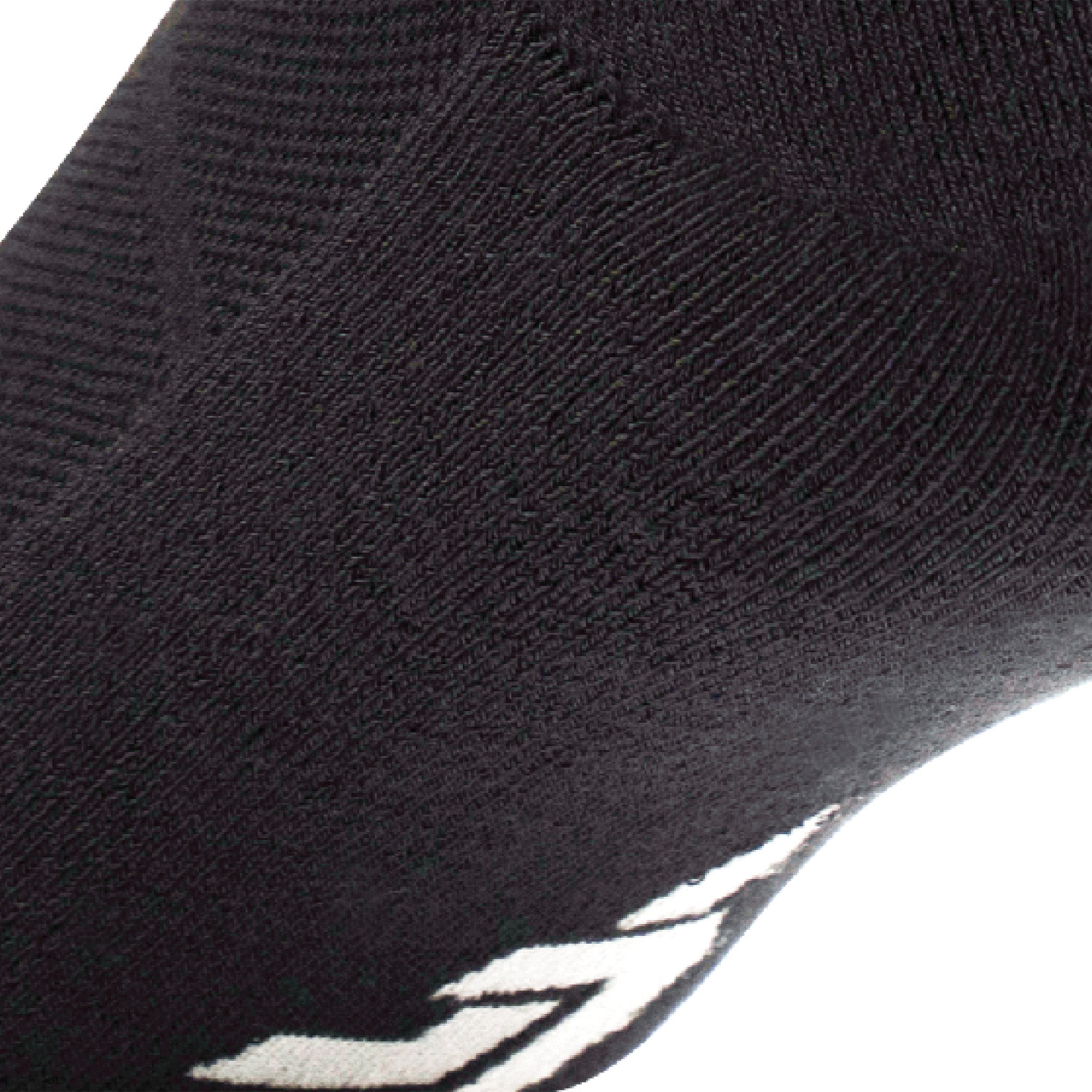 Close up view of cushion padding of Lightfeet Comfort Black Crew Socks