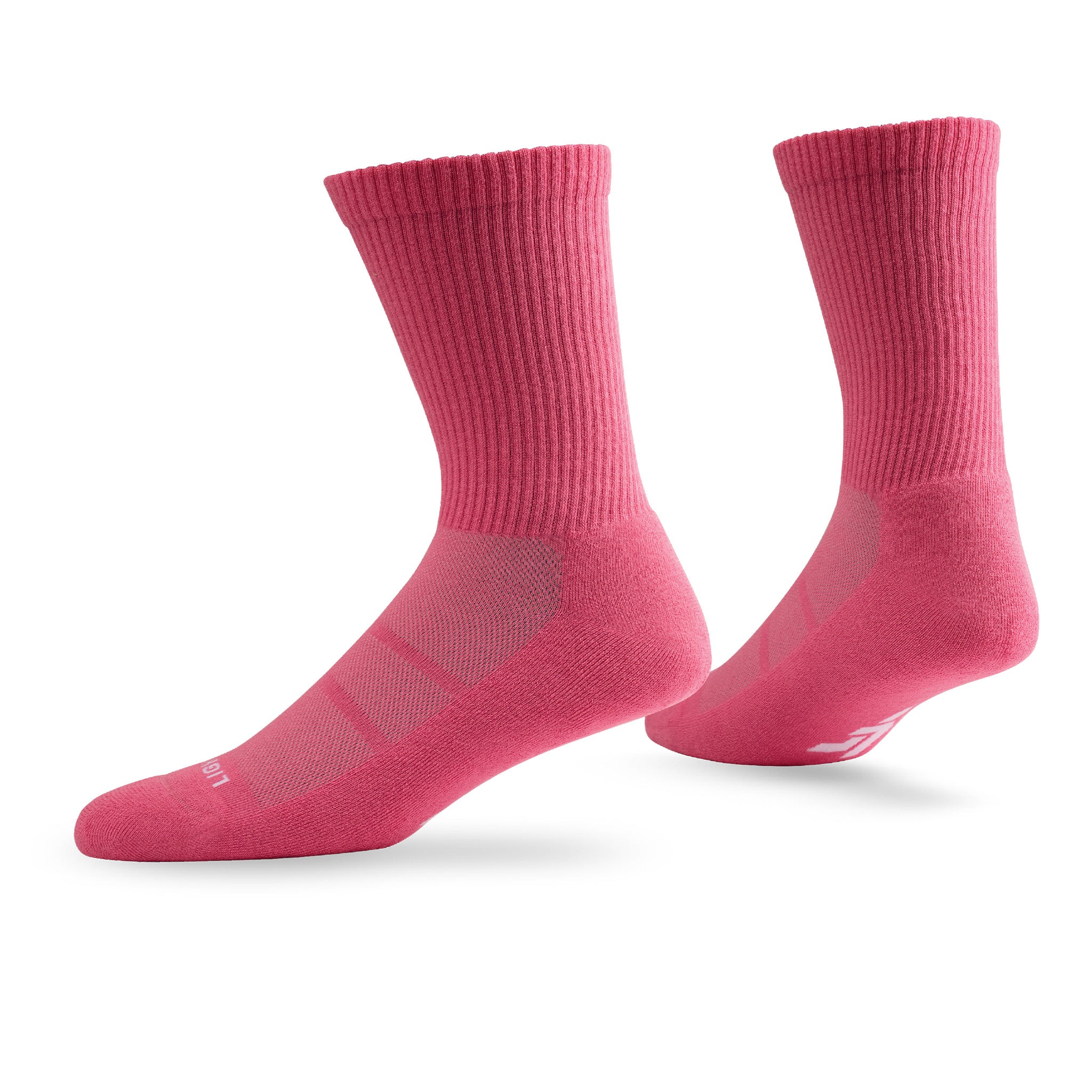 Pair of Lightfeet Comfort Pink Crew Socks