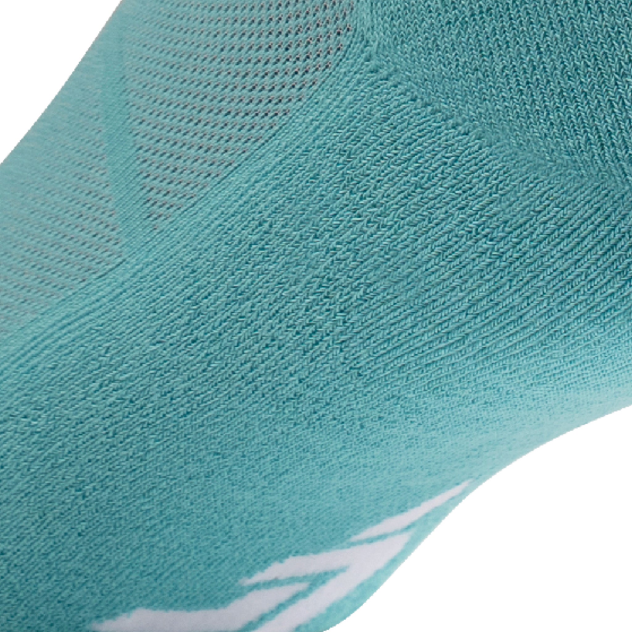 Close up view of cushion padding of Lightfeet Comfort Teal Crew Socks