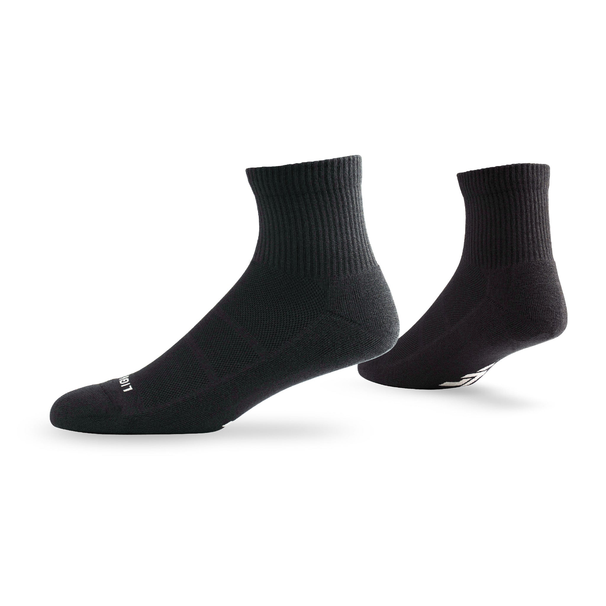 Pair of Lightfeet Comfort Black Quarter Socks