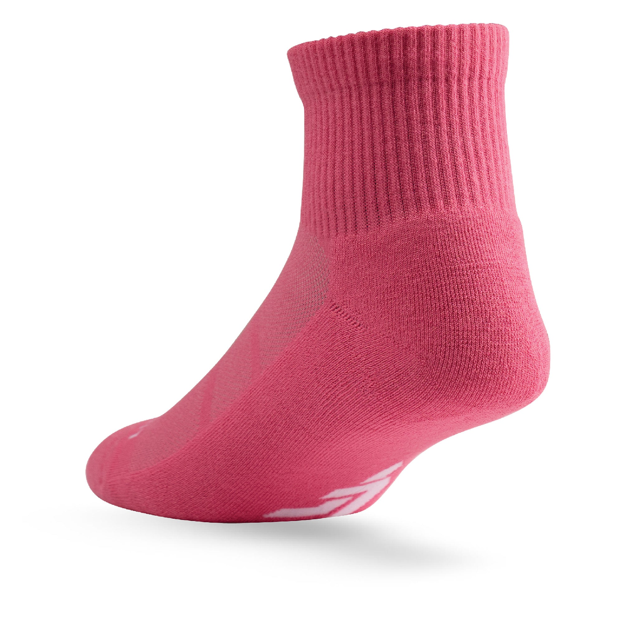 Heel view of Lightfeet Comfort Pink Quarter Socks