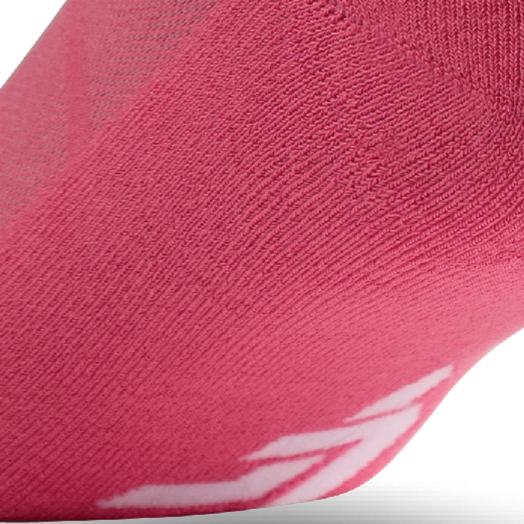 Close up view of cushion padding of Lightfeet Comfort Pink Quarter Socks