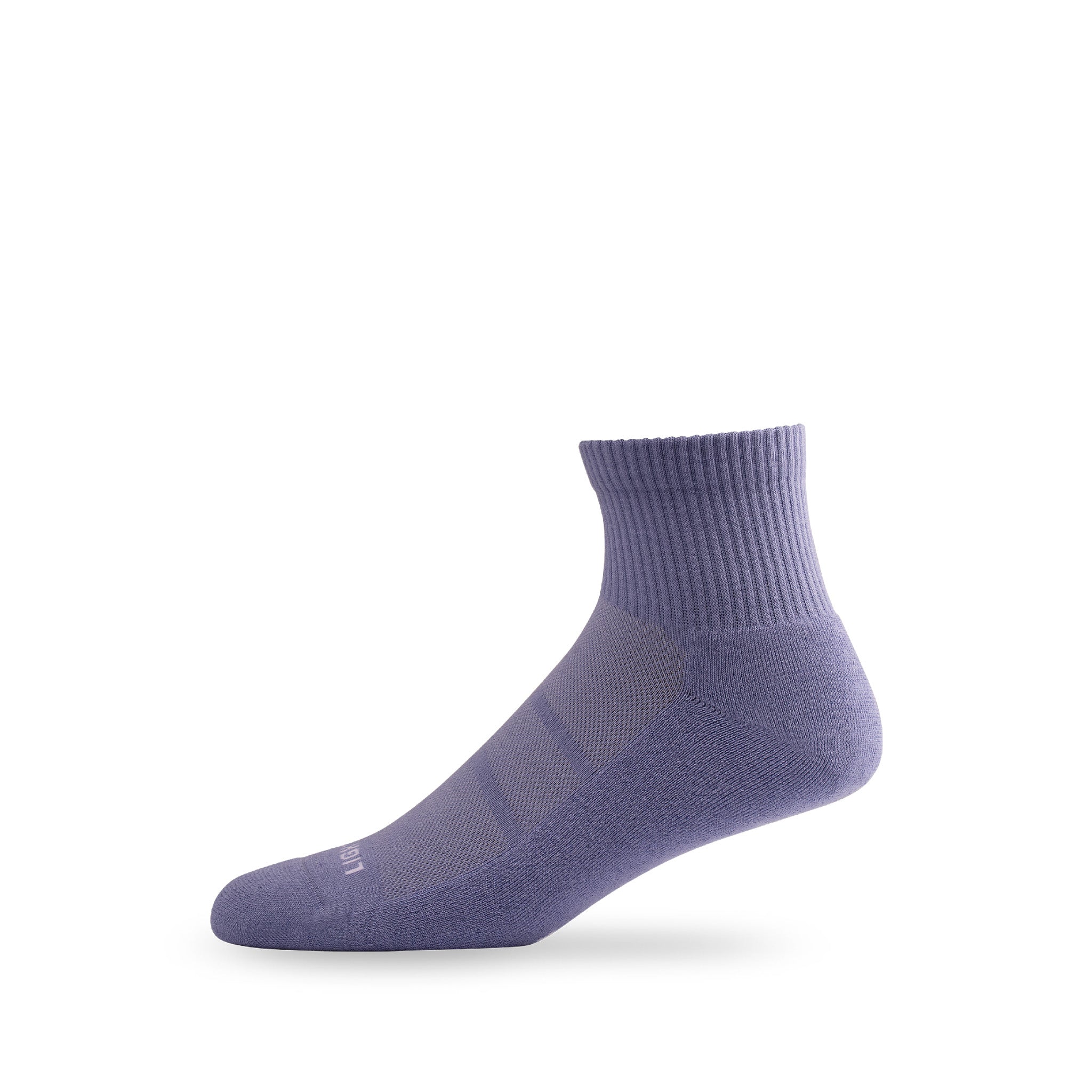 Side view of Lightfeet Comfort Purple Quarter Socks