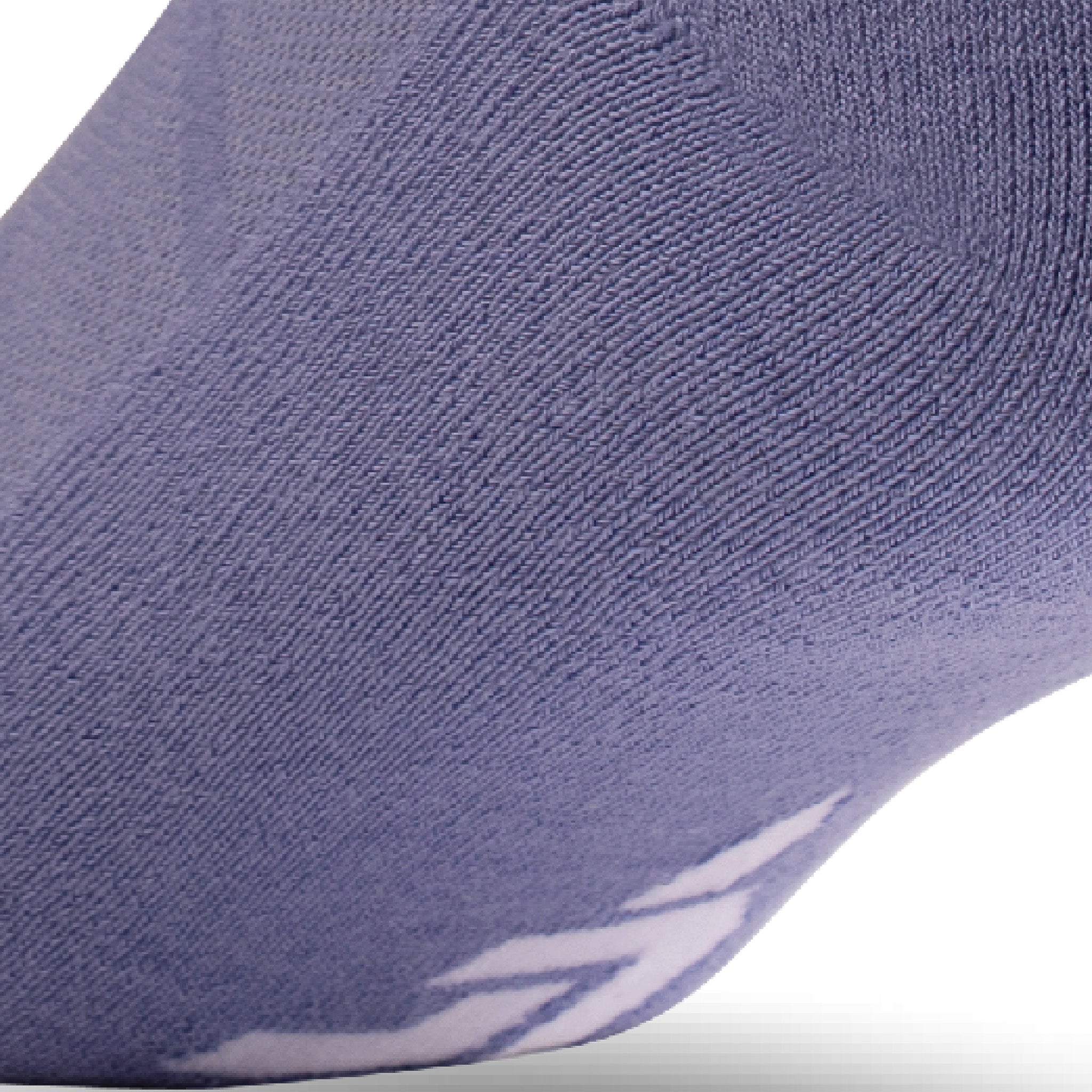 Close up view of cushion padding of Lightfeet Comfort Purple Quarter Socks