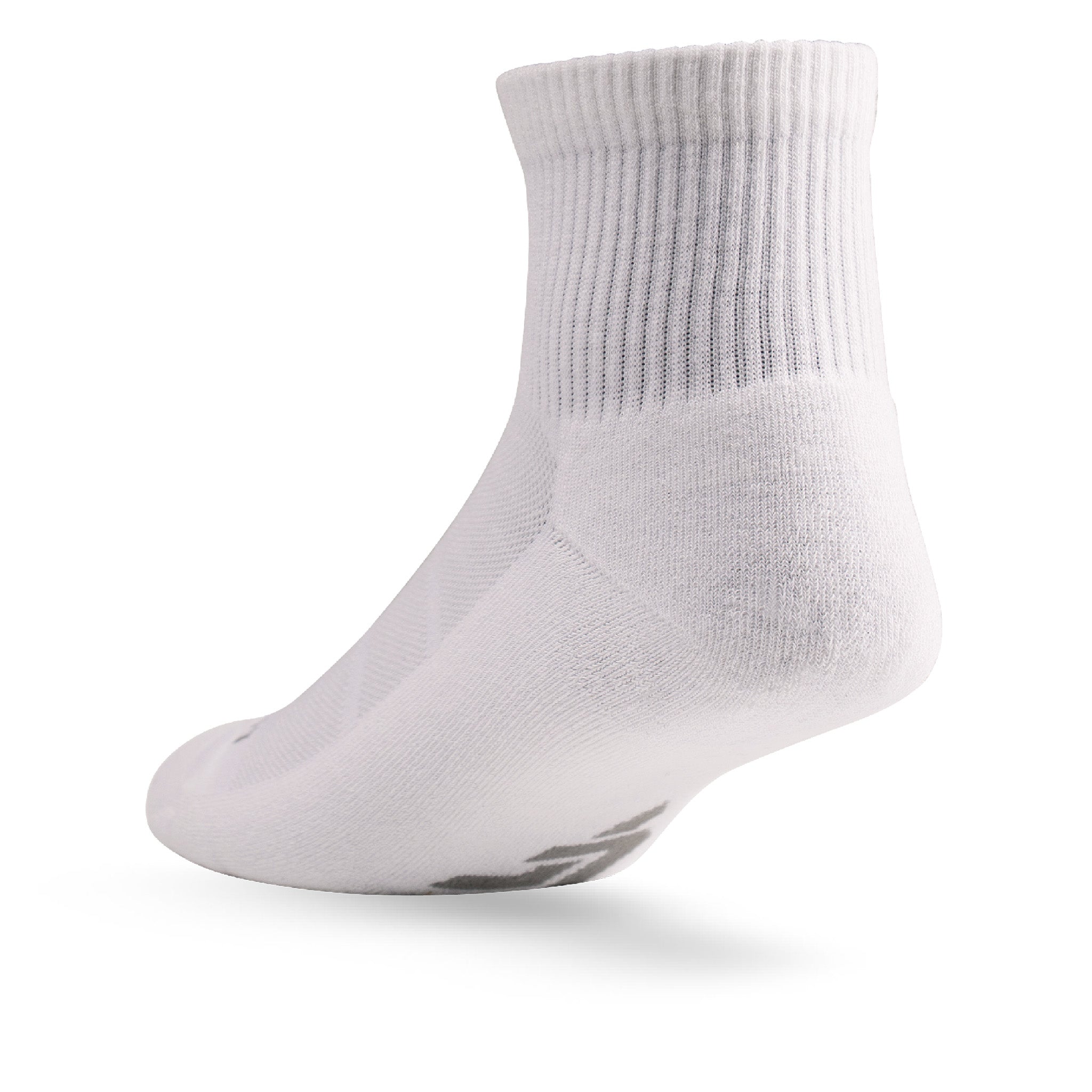 Heel view of Lightfeet Comfort White Quarter Socks