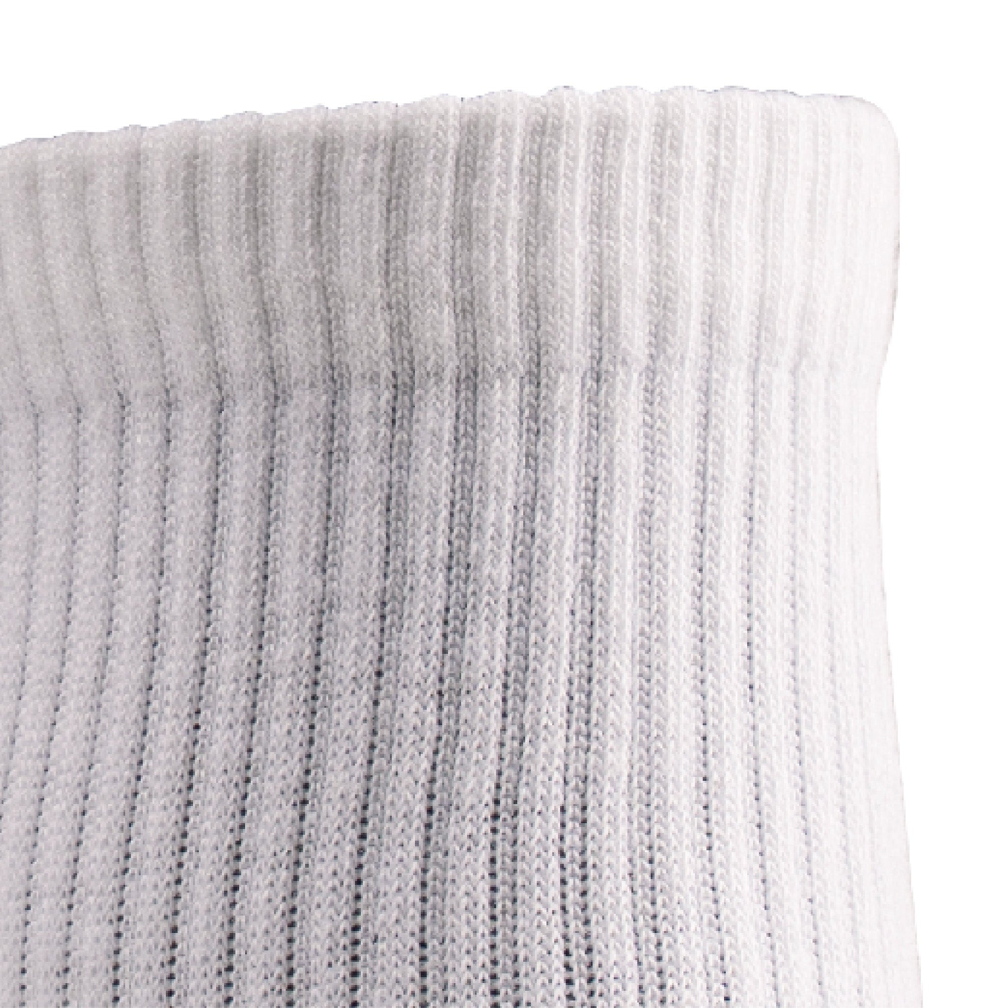 Close up view of cuff of Lightfeet Comfort White Quarter Socks