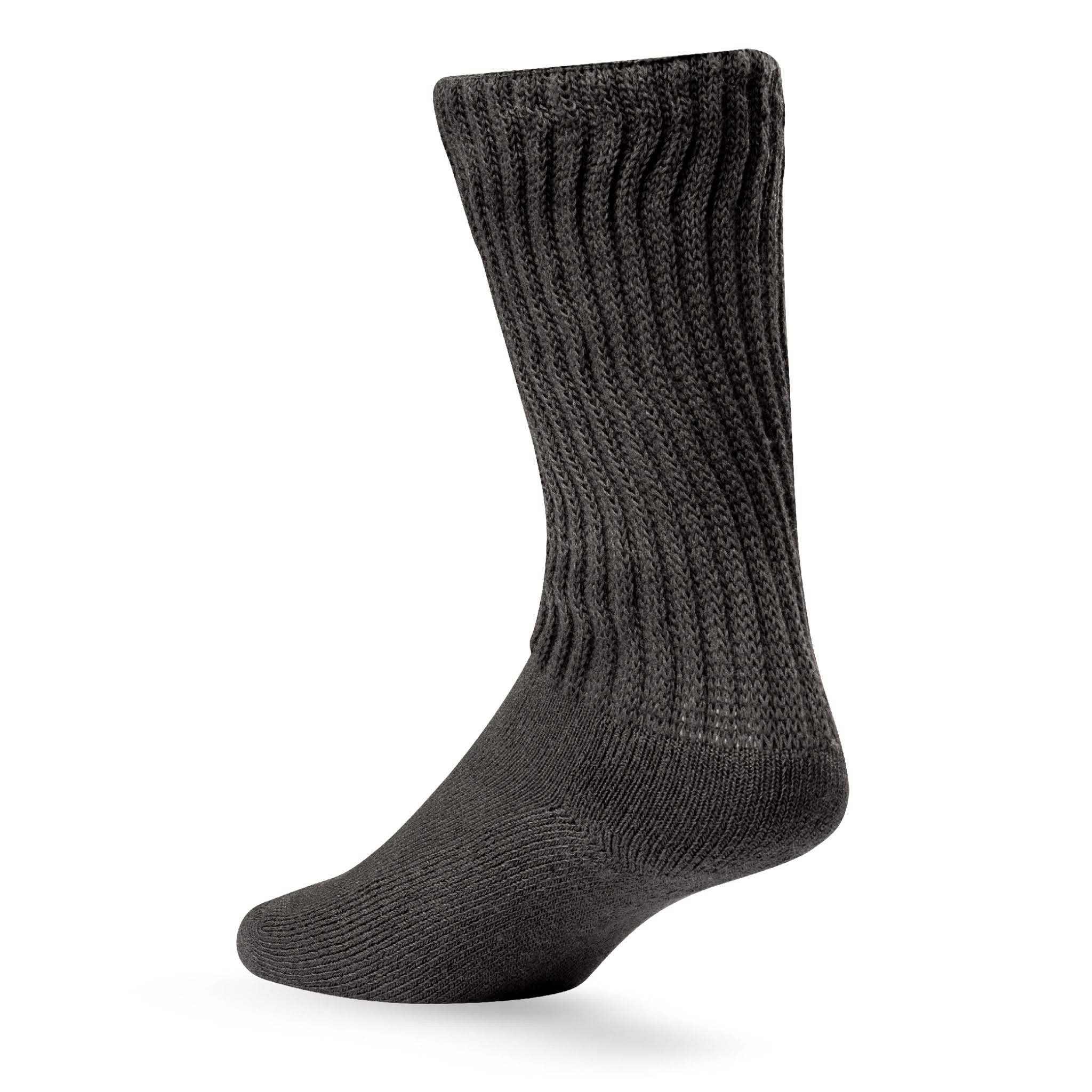 Heel view of Lightfeet Diabetes Black Crew Sock
