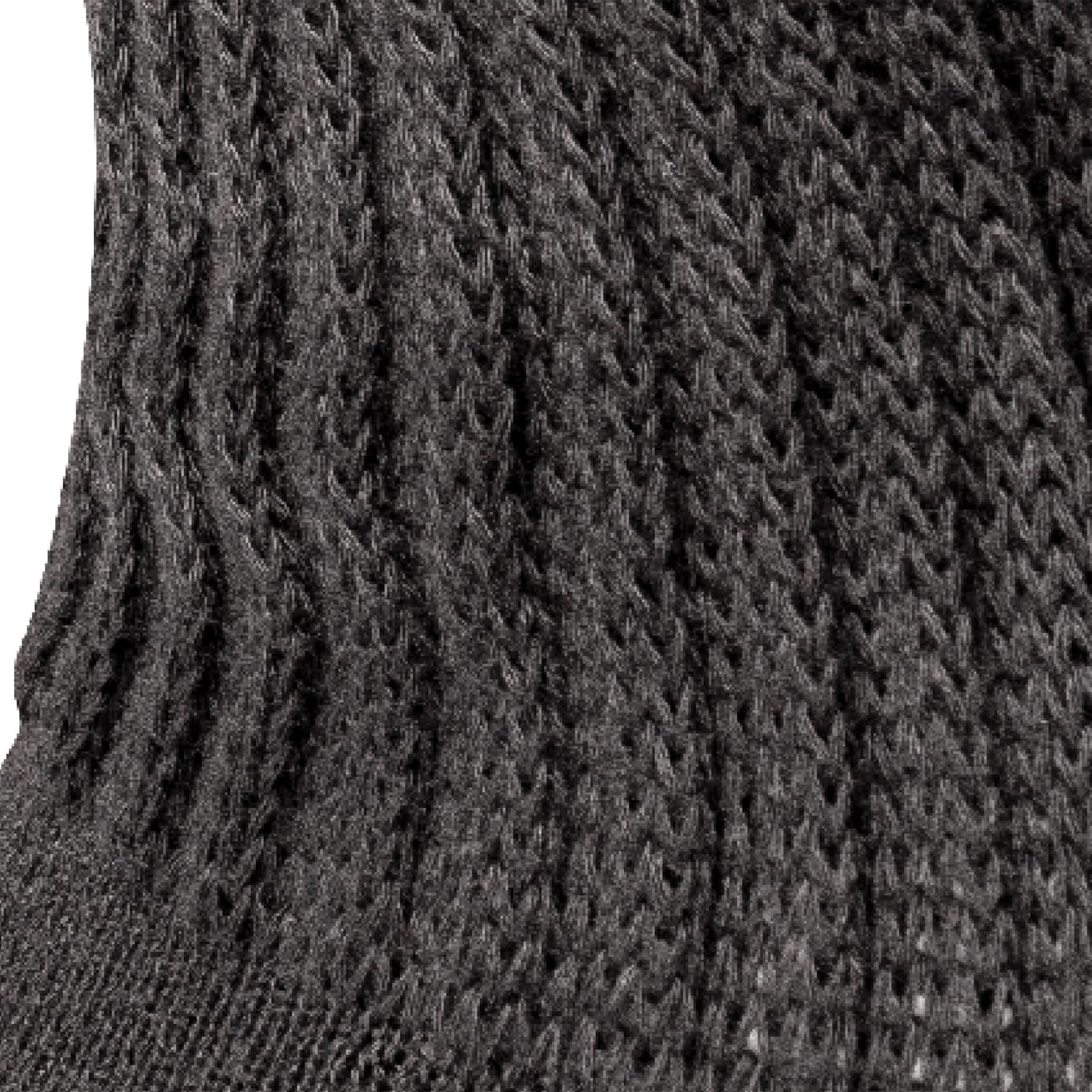 Close up view of loose ribbed cuff of Lightfeet Diabetes Black Crew Sock