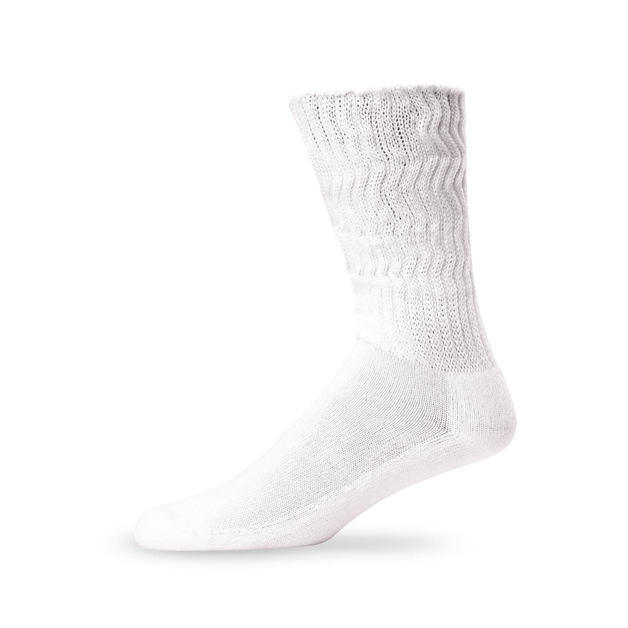 Side view of Lightfeet Diabetes White Crew Sock
