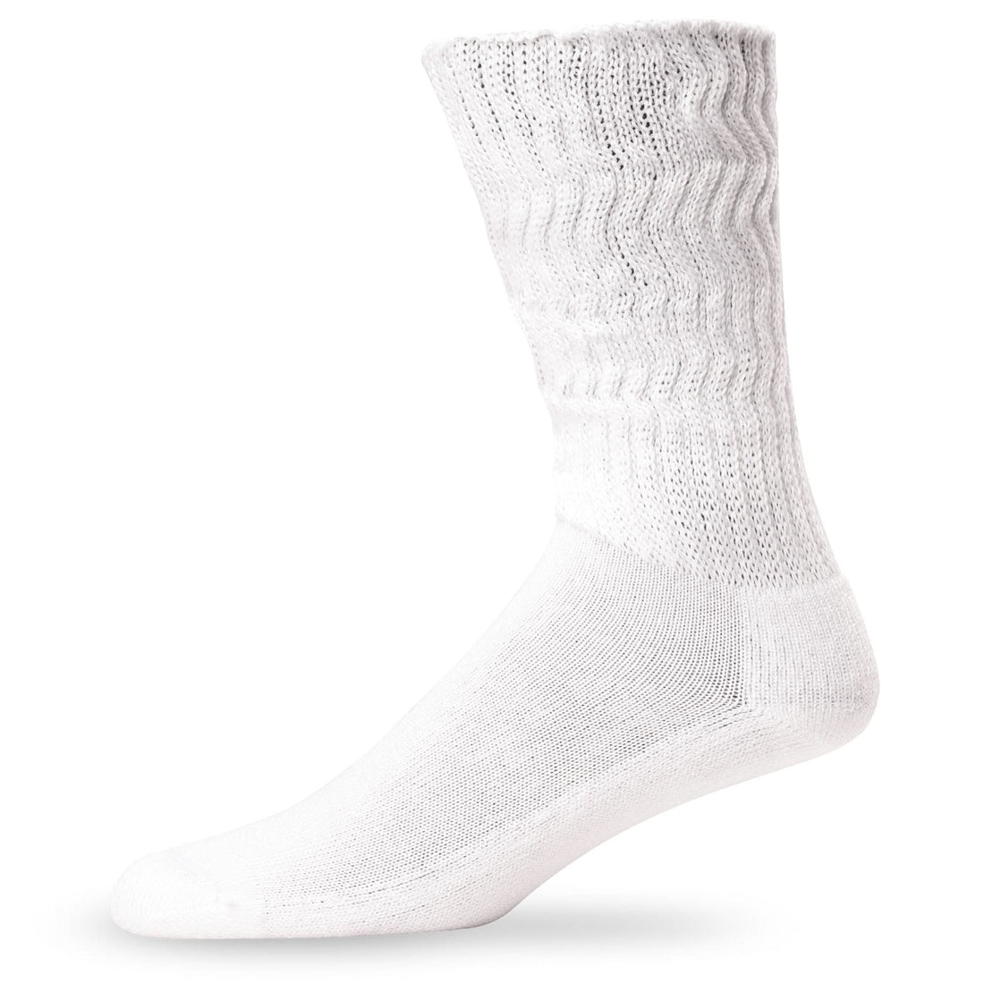 Side view of Lightfeet Diabetes White Crew Sock