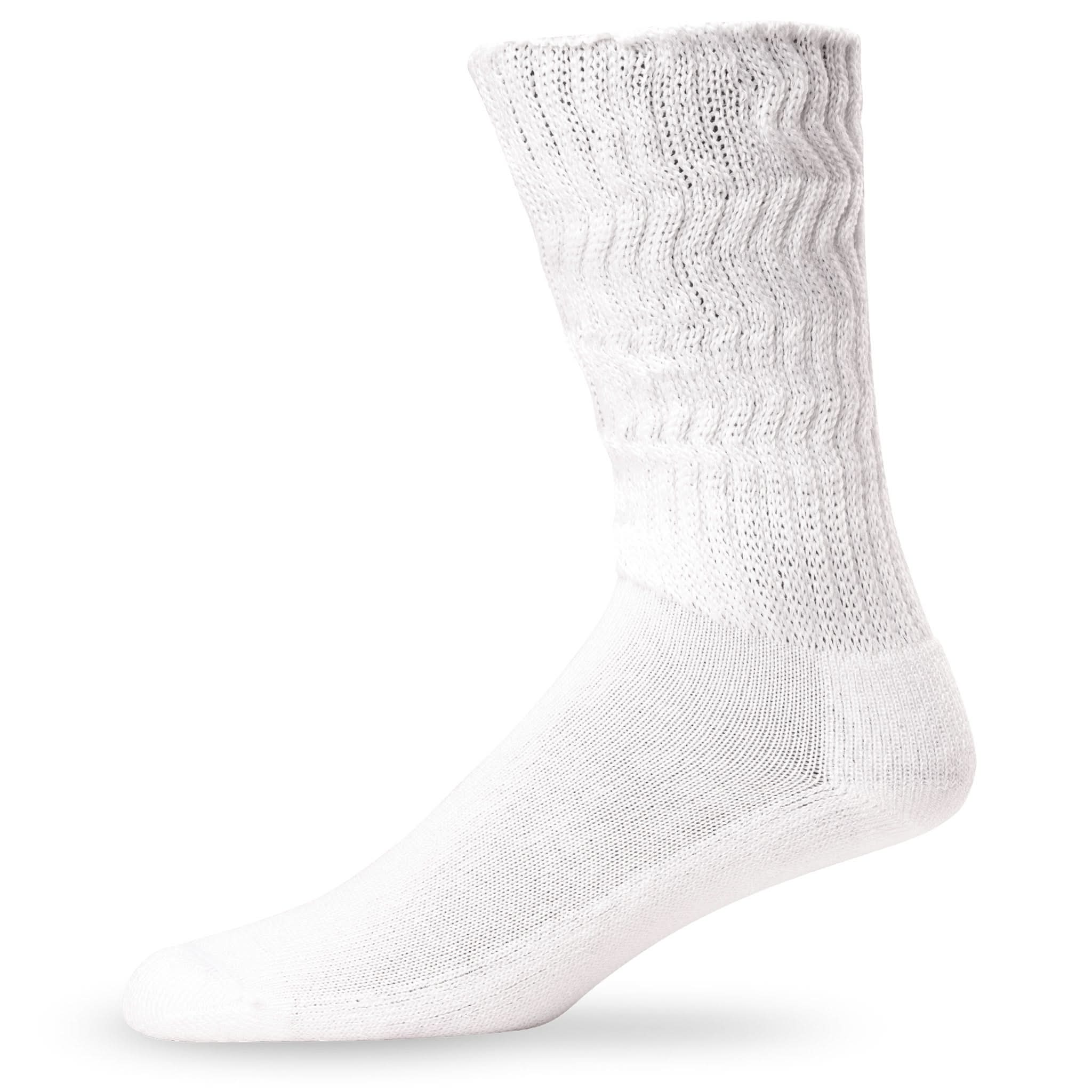 Side view of Lightfeet Diabetes White Crew Sock
