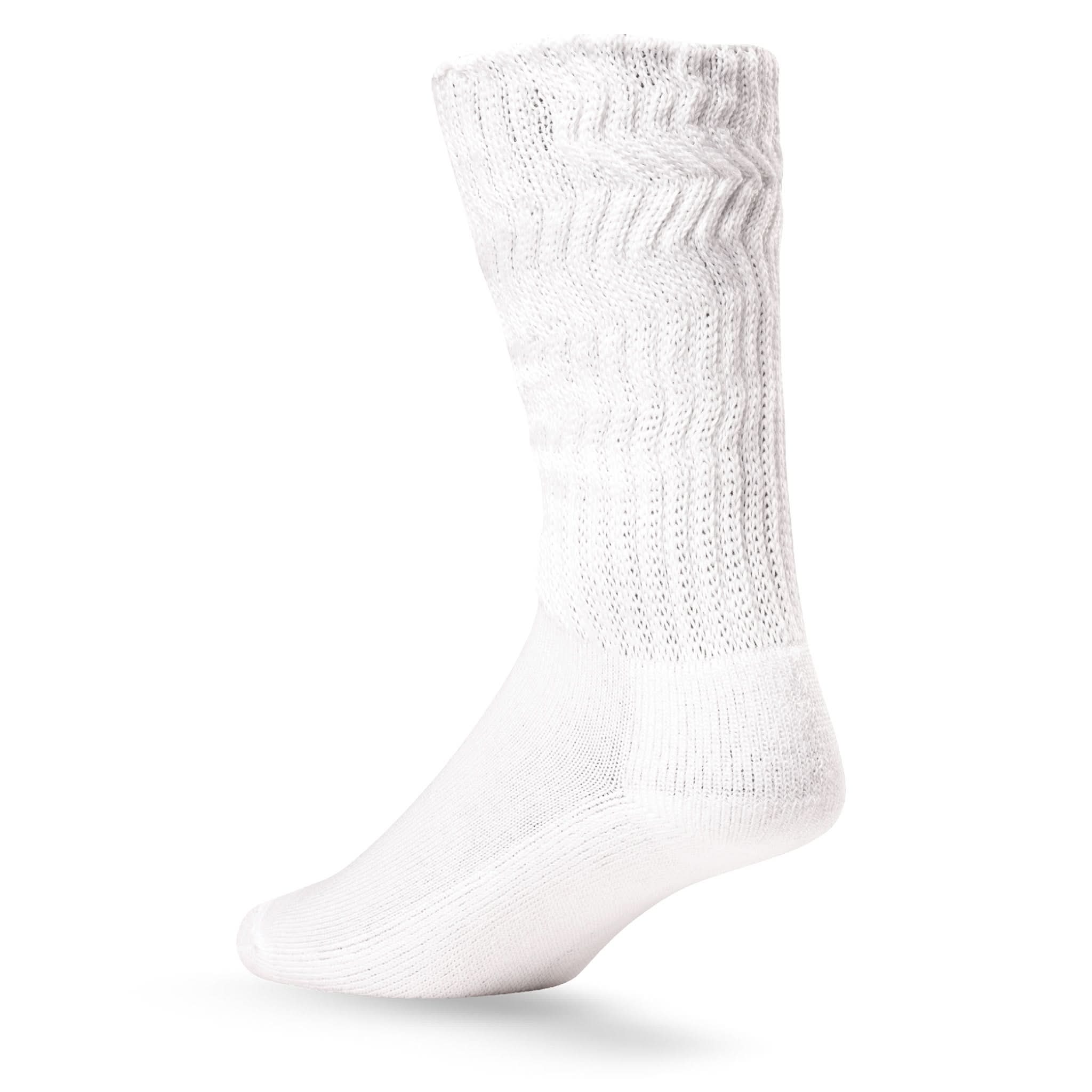 Heel view of Lightfeet Diabetes White Crew Sock