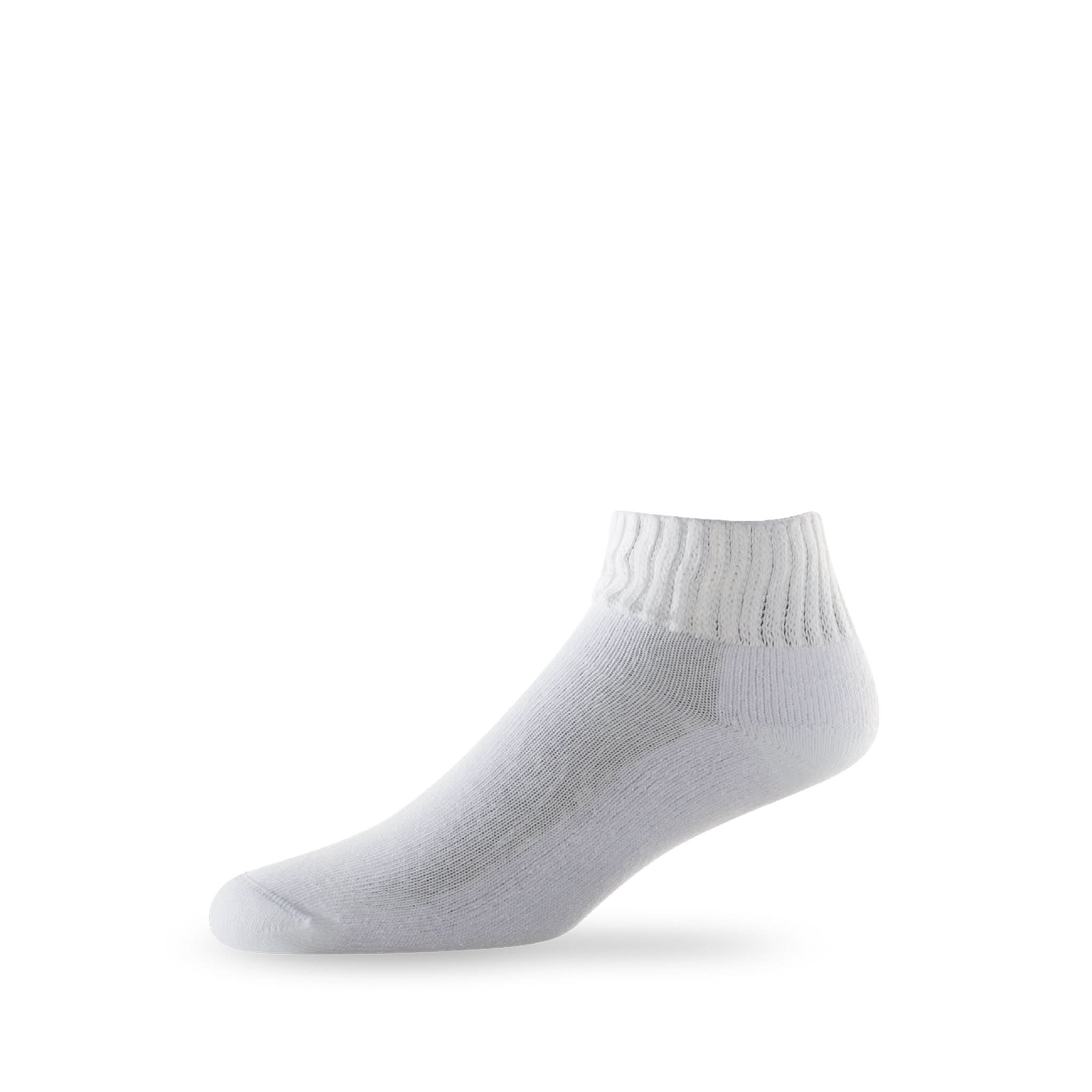 Side view of Lightfeet Diabetes White Mini Crew Sock
