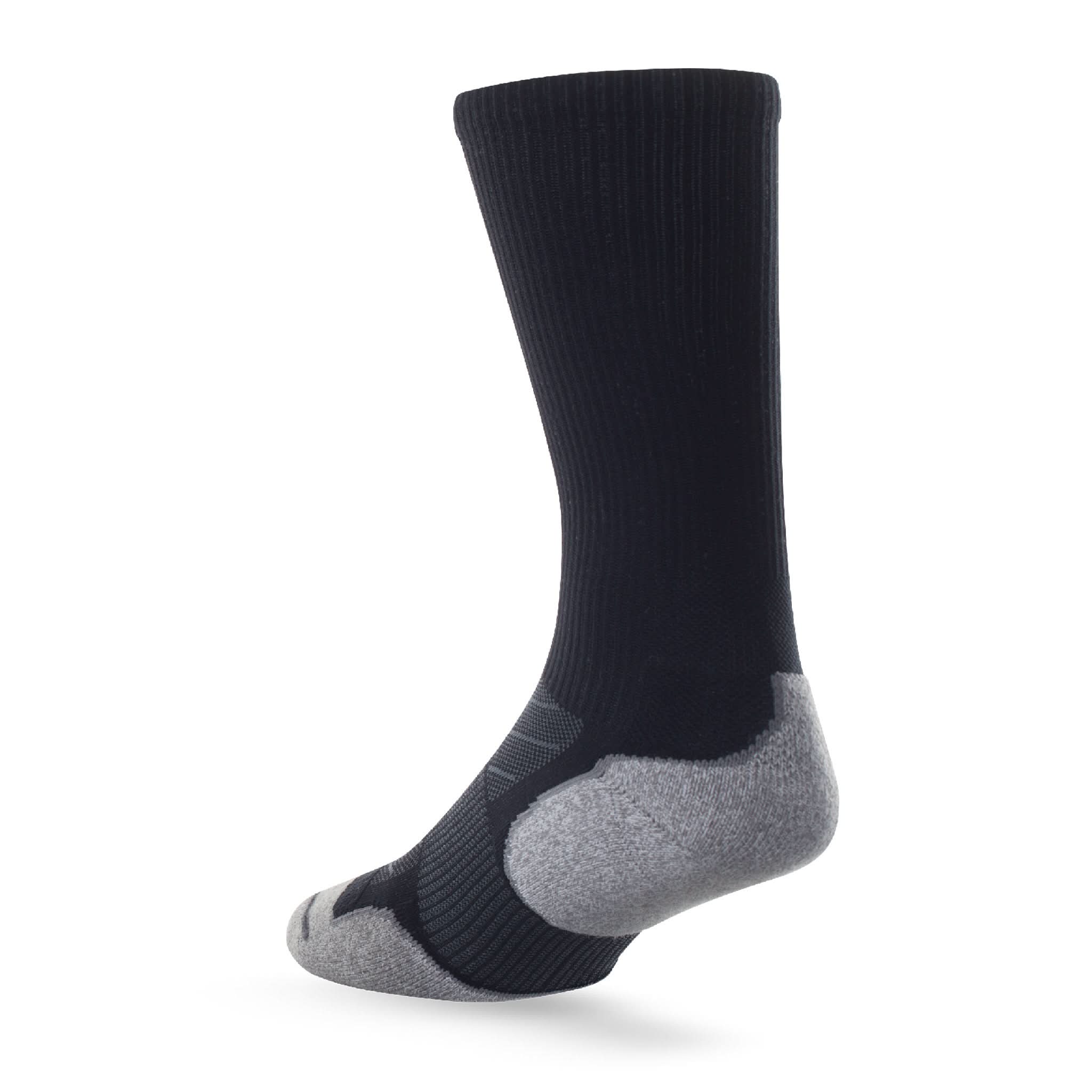 Heel view of Lightfeet Evolution Black Crew Performance Running Sock