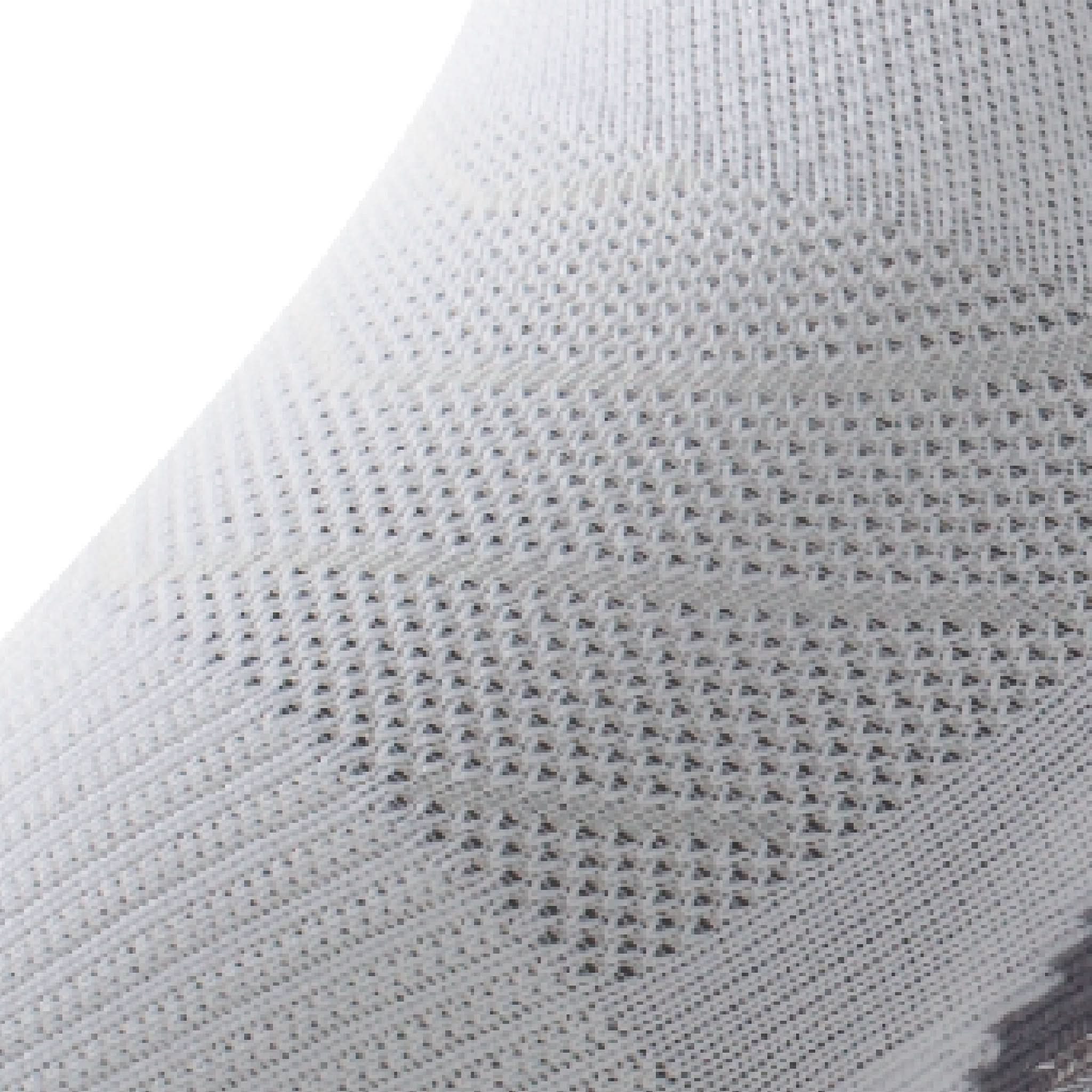 Close up view of mesh on Lightfeet Evolution White Half Crew Performance Running Sock
