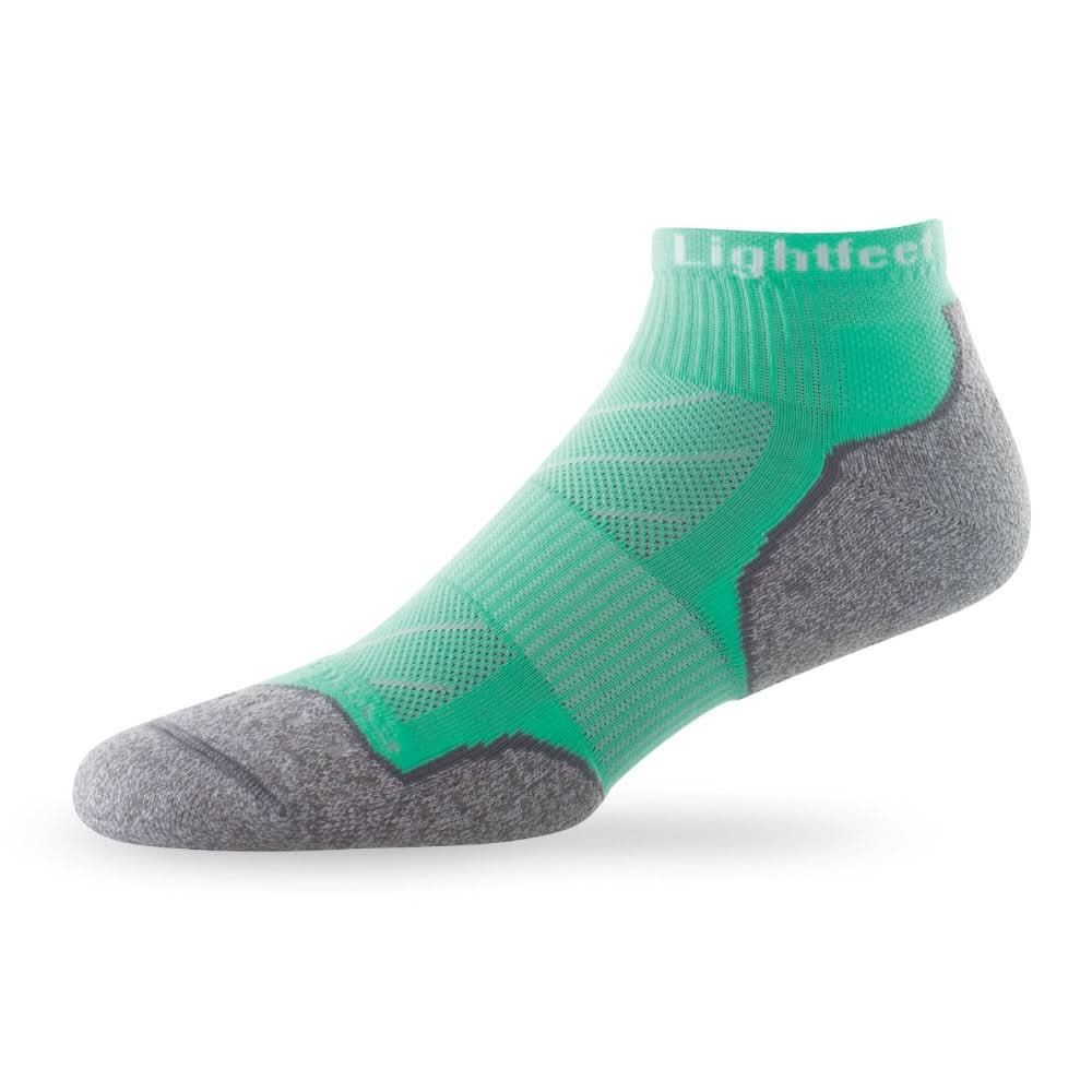Side view of Lightfeet Evolution Mint Mini Crew Performance Running Sock