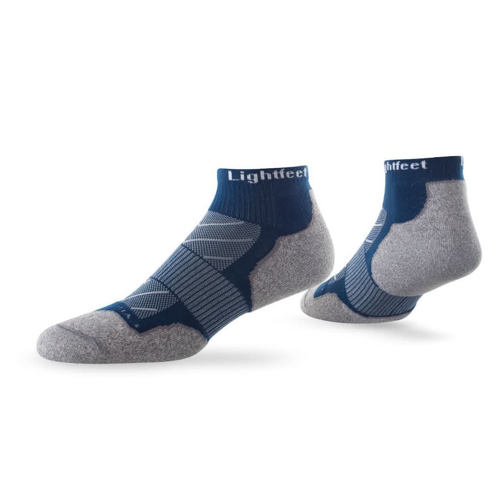 Pair of Lightfeet Evolution Navy Mini Crew Performance Running Socks