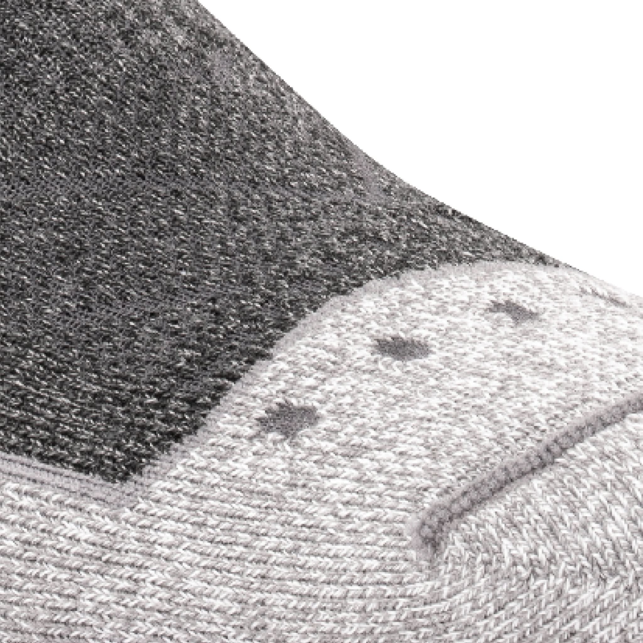 Close up view of air vents on Lightfeet Trail Dark Grey Mini Crew Performance Running Sock