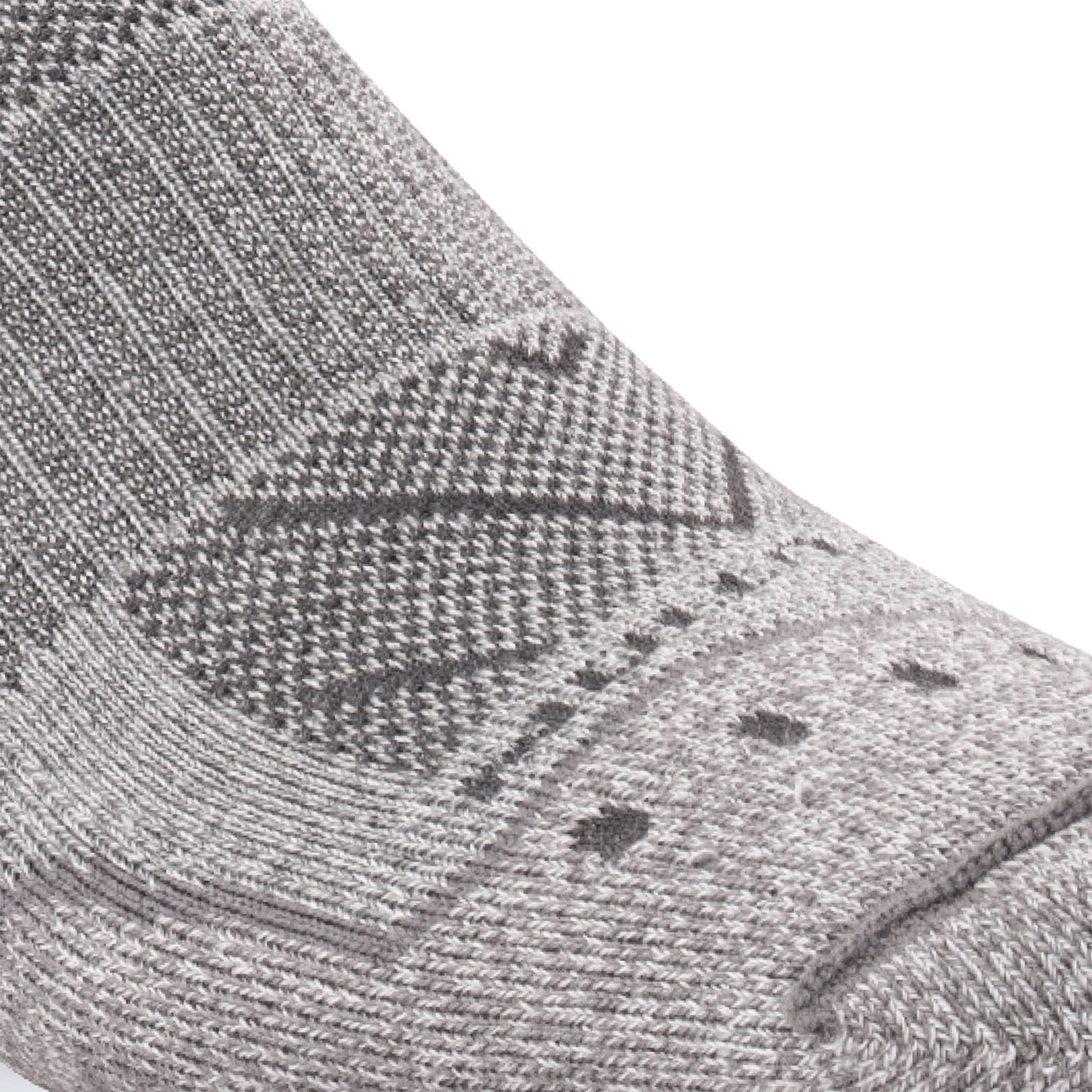 Close up view of air vents on Lightfeet Trail Light Grey Half Crew Performance Running Sock