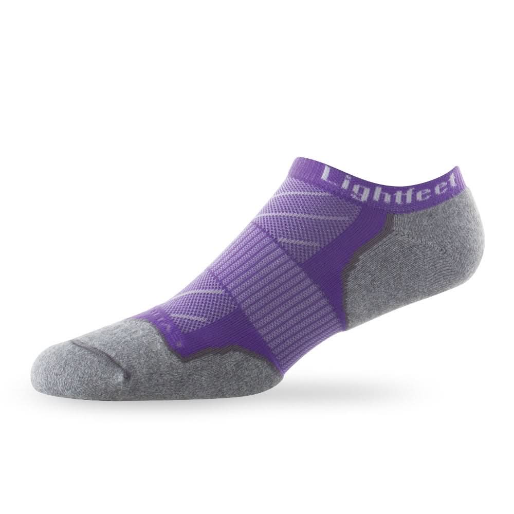 Side view of Lightfeet Evolution Violet Mini Performance Running Sock
