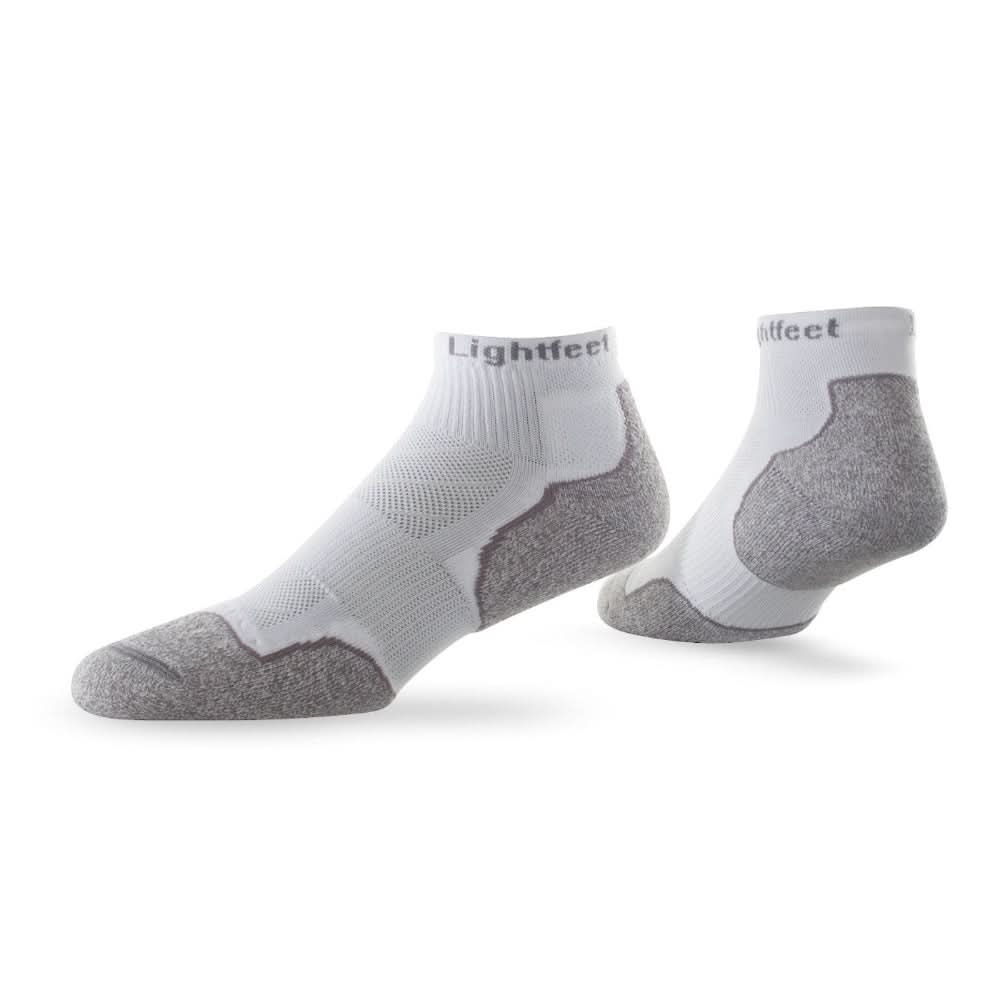 Pair of Lightfeet Evolution White Mini Crew Performance Running Socks