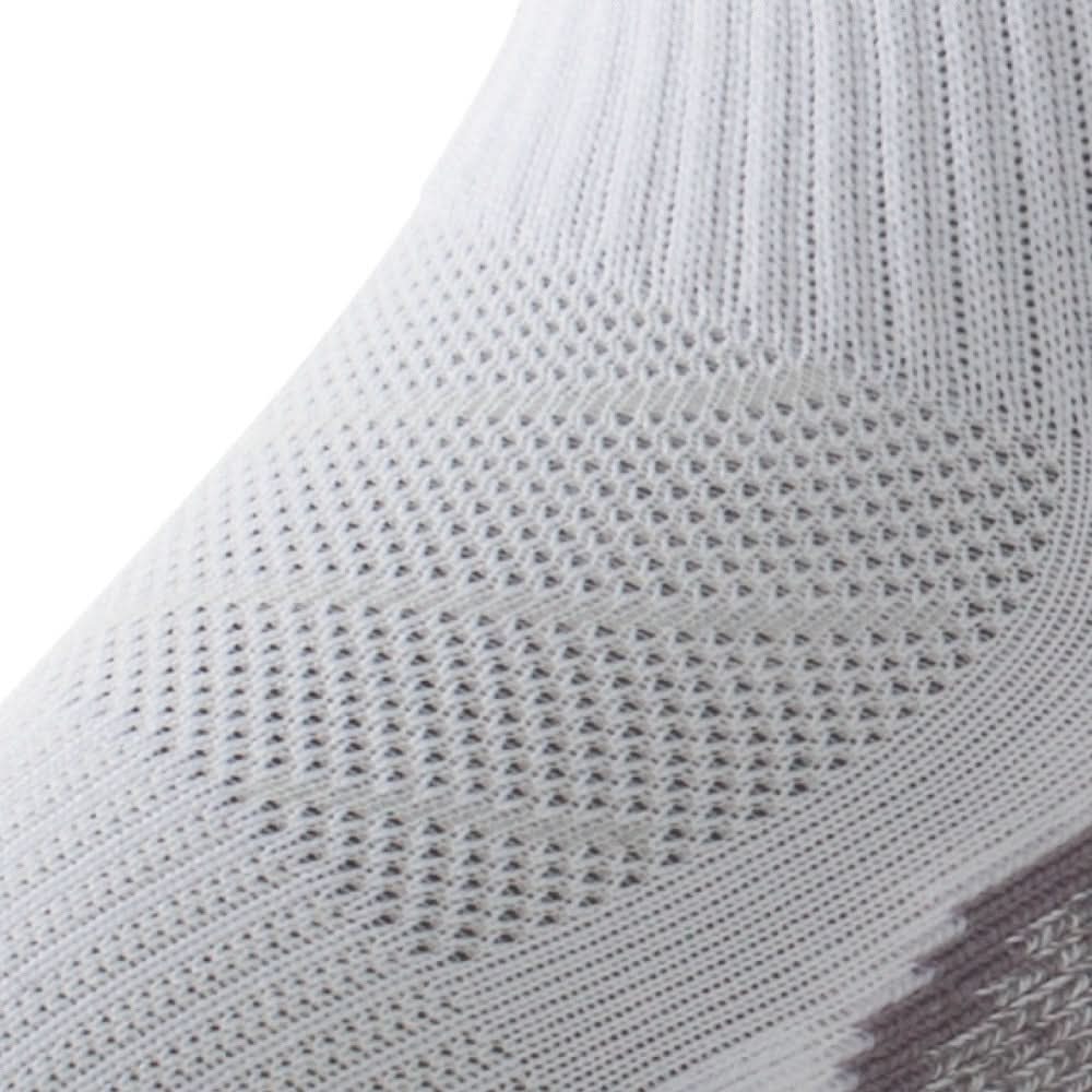 Close up view of mesh on Lightfeet Evolution White Mini Crew Performance Running Sock