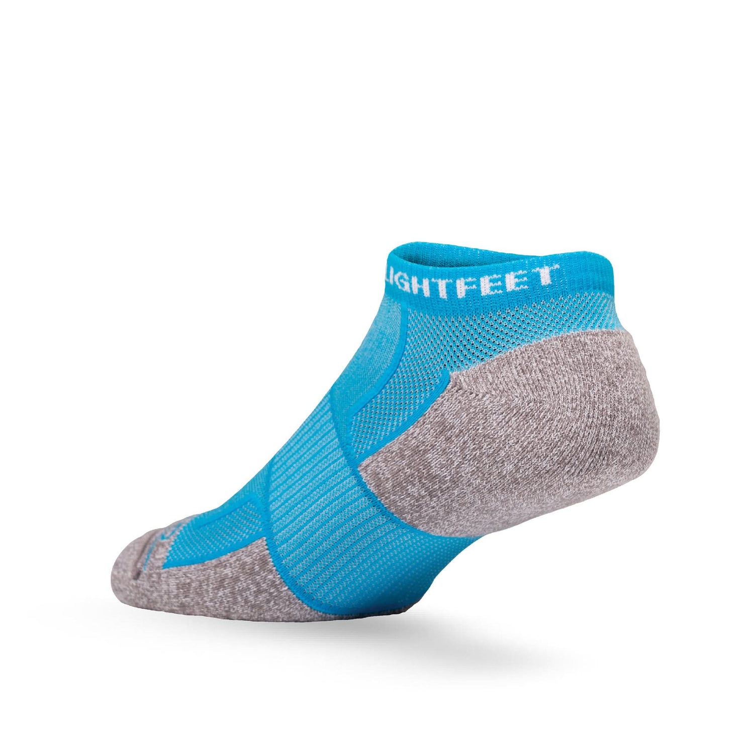 Heel view of Lightfeet Genesis Kids Ankle Aqua Performance Sock