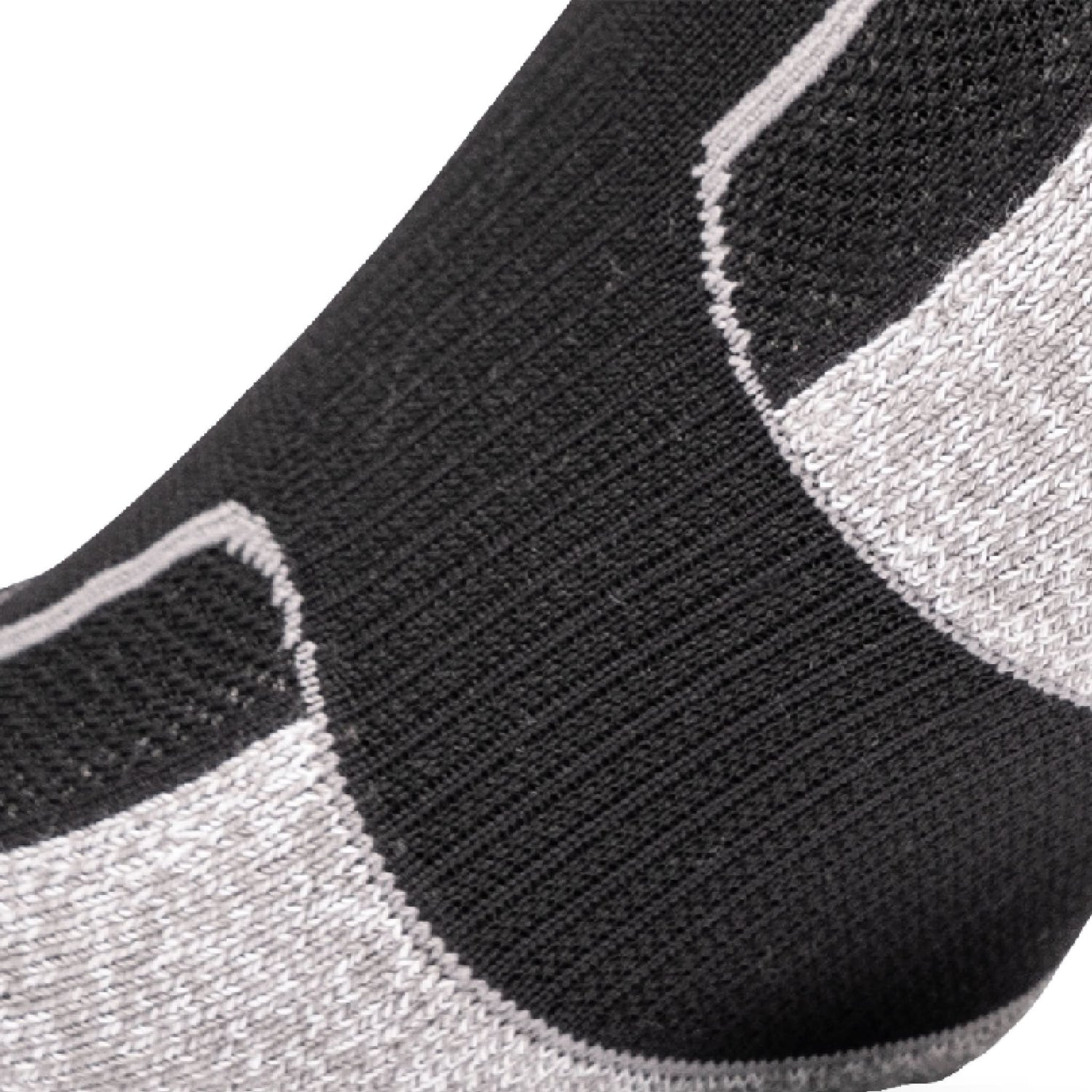 Close up view of elastic arch of Lightfeet Genesis Kids Ankle Black Performance Sock