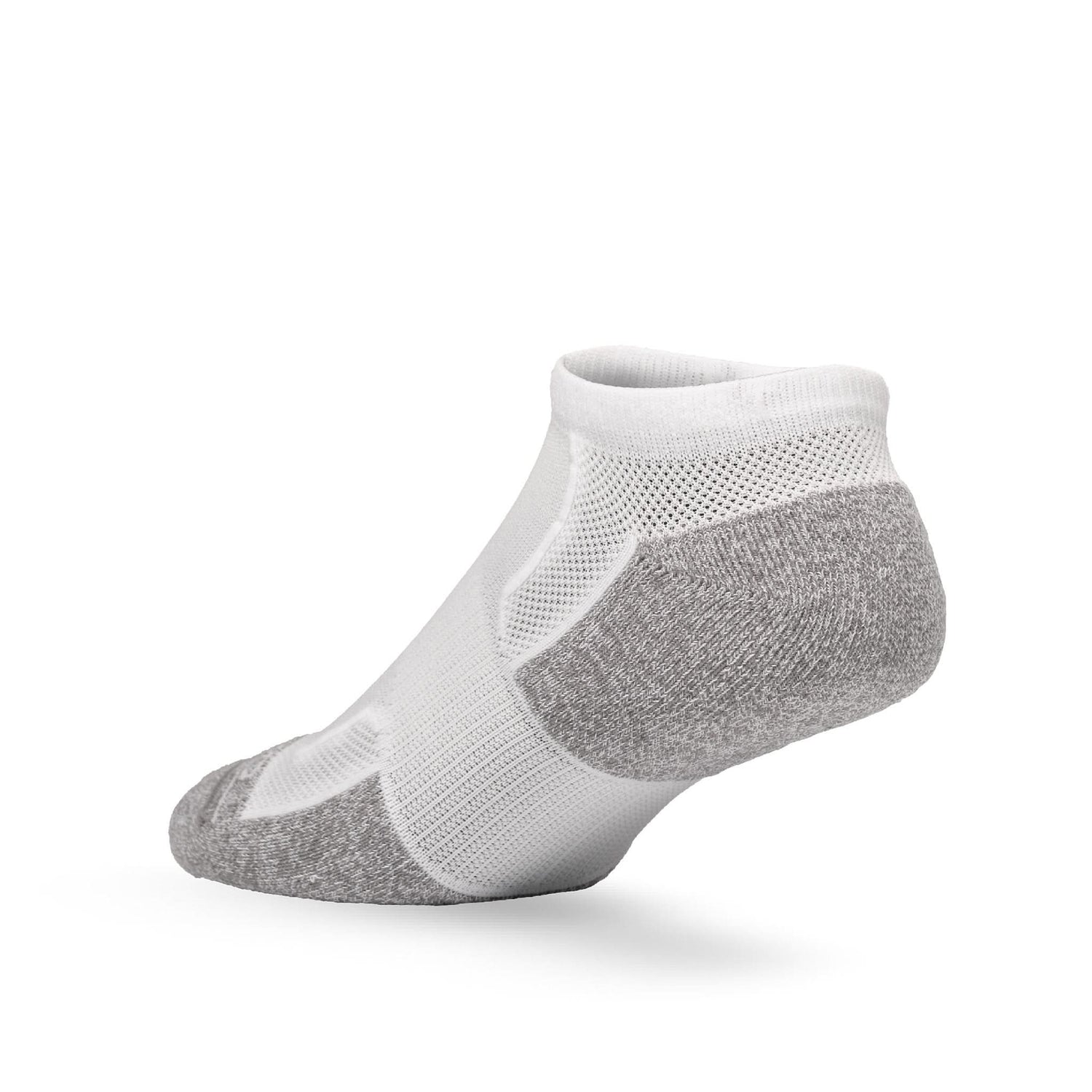 Heel view of Lightfeet Genesis Kids Ankle White Performance Sock