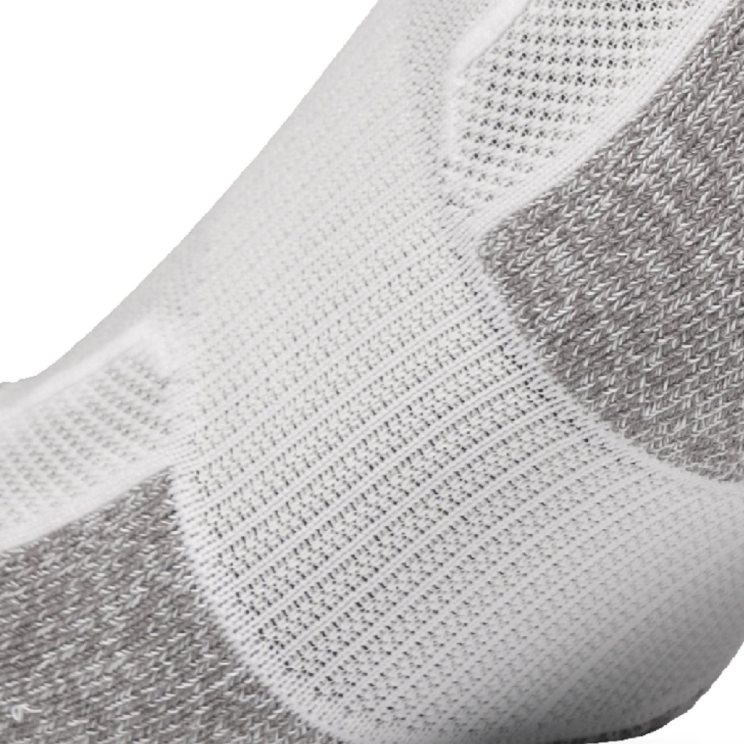 Close up view of elastic arch of Lightfeet Genesis Kids Ankle White Performance Sock
