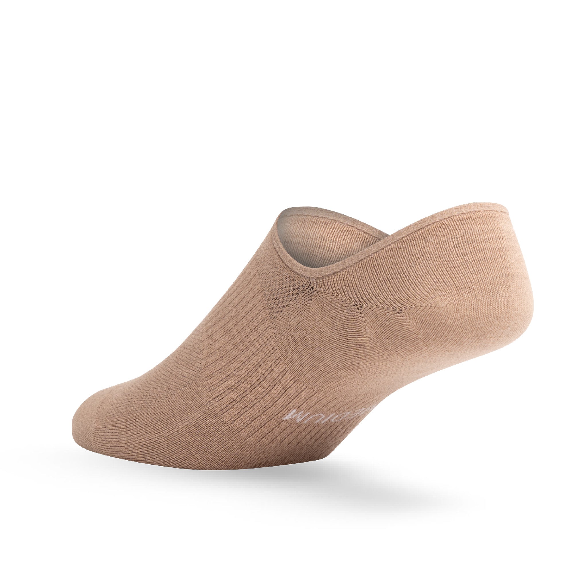 Heel view of Lightfeet Invisible Latte No Show Sock