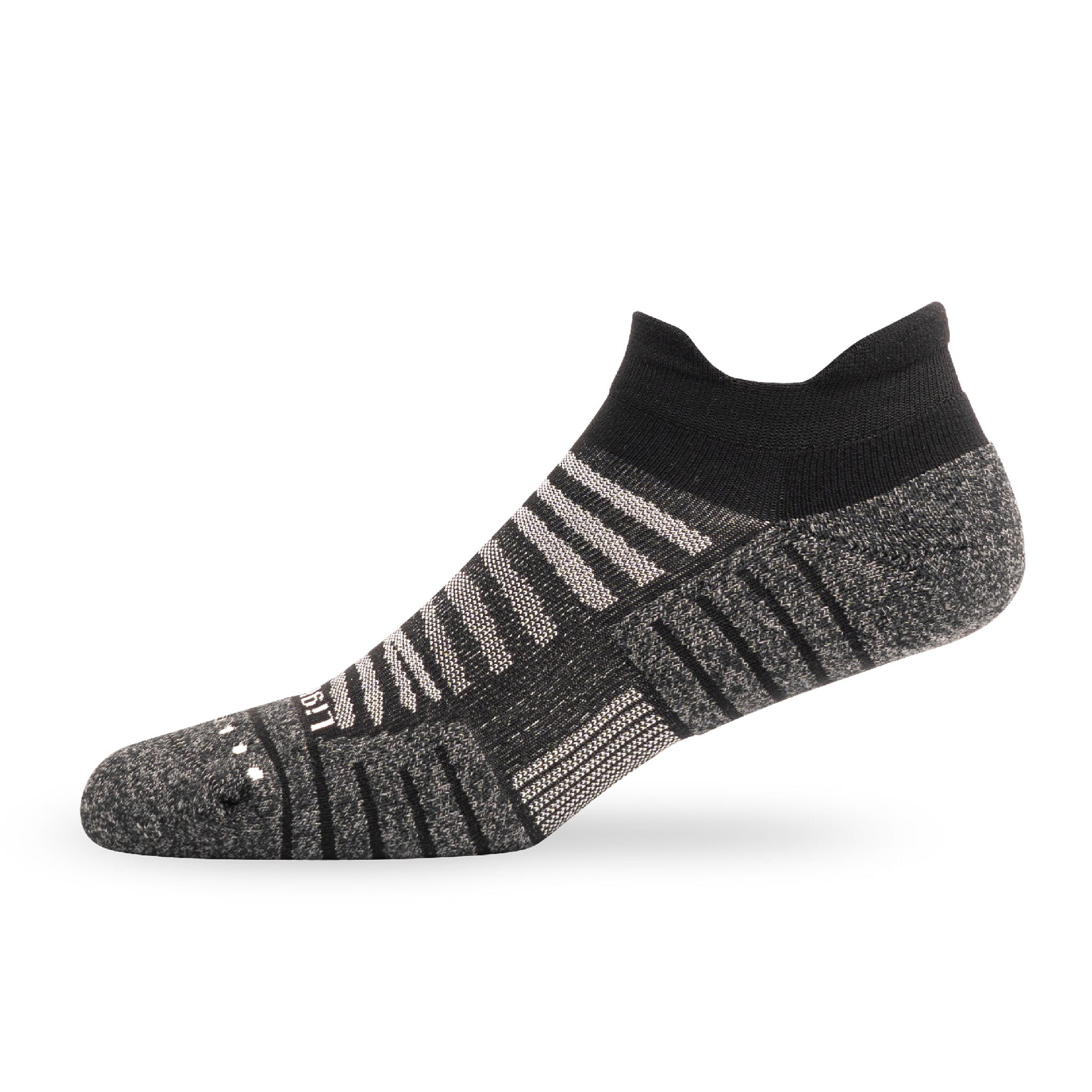 Side view of Lightfeet Performance Black Ankle Sock
