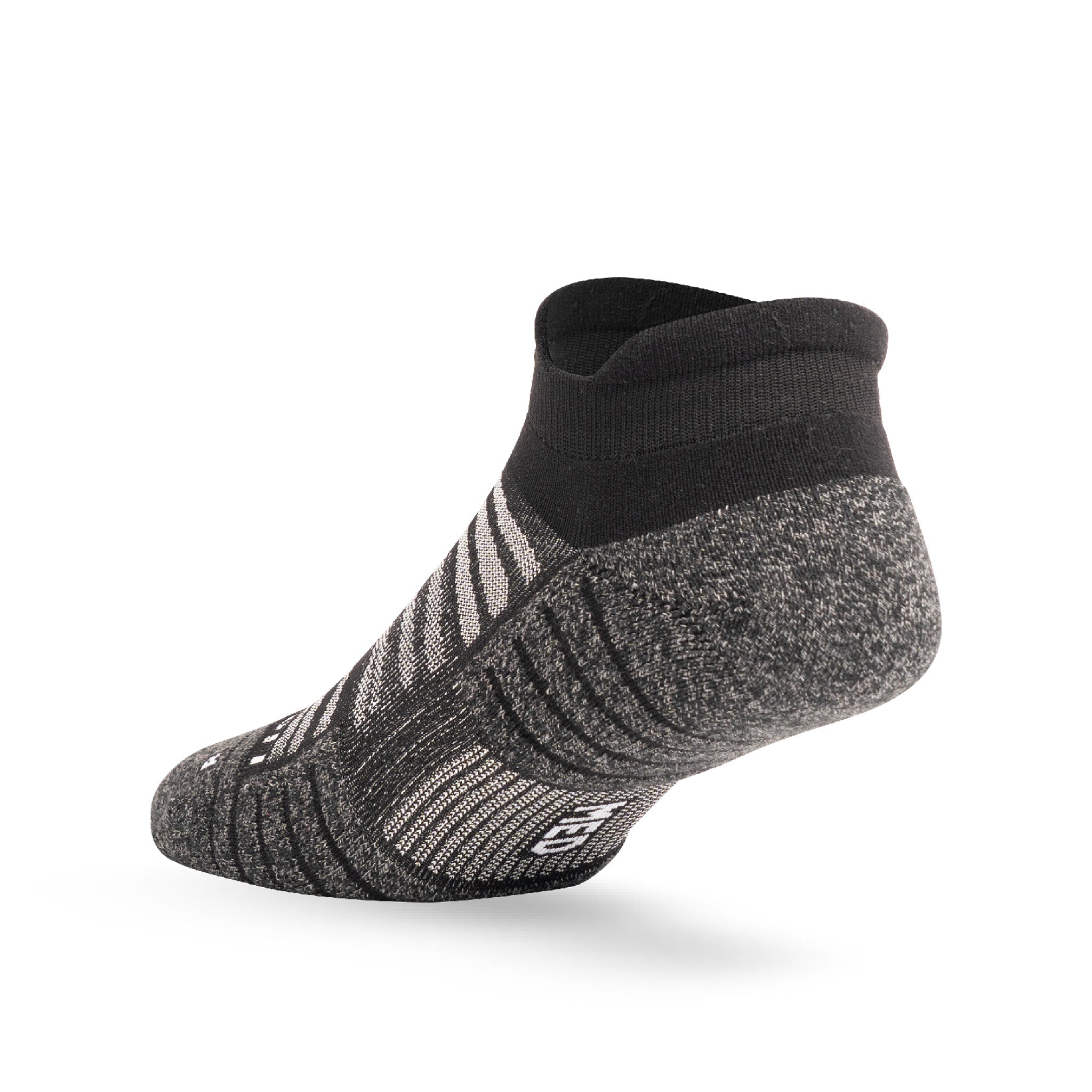 Heel view of Lightfeet Performance Black Ankle Sock