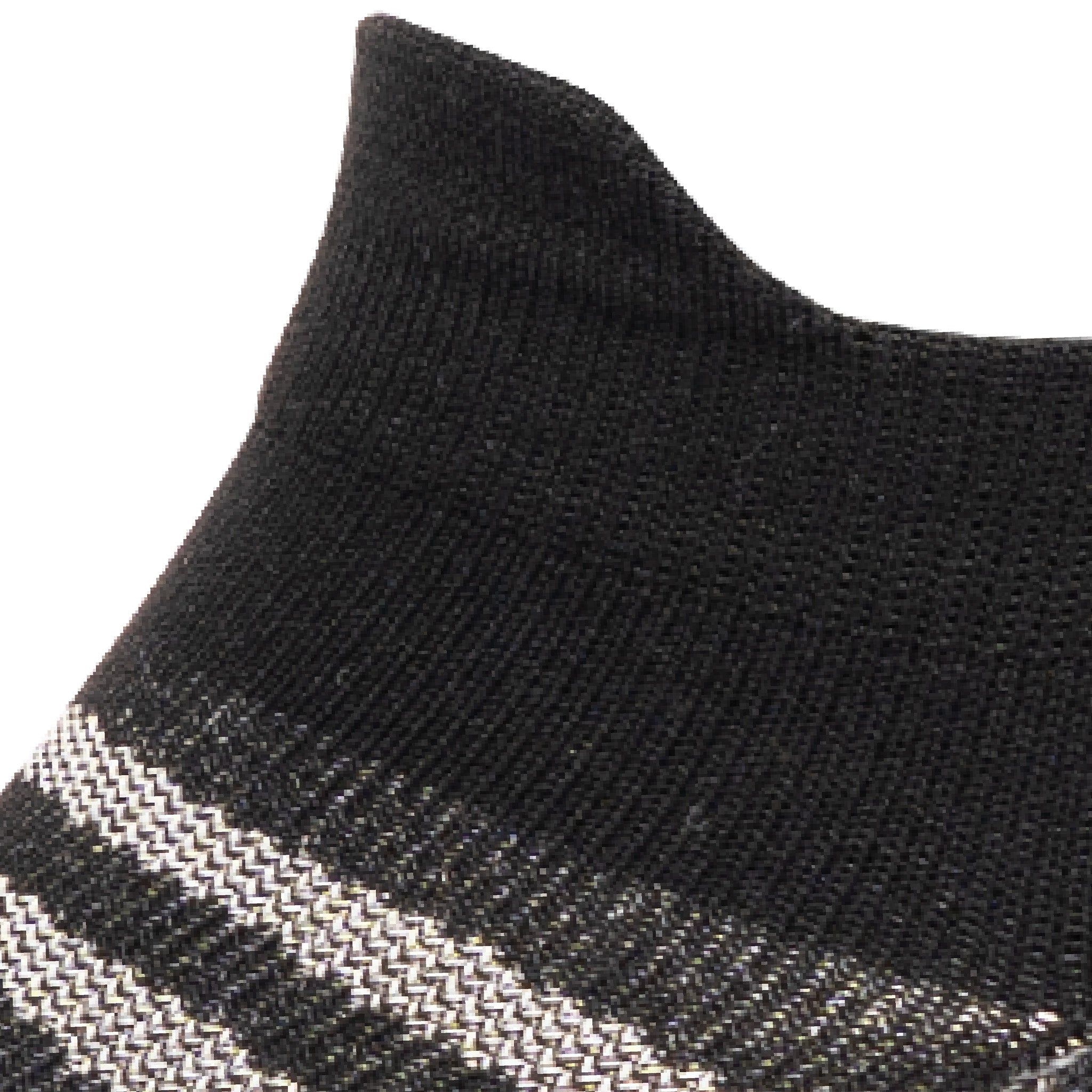 Close up view of mesh on Lightfeet Performance Black Ankle Sock