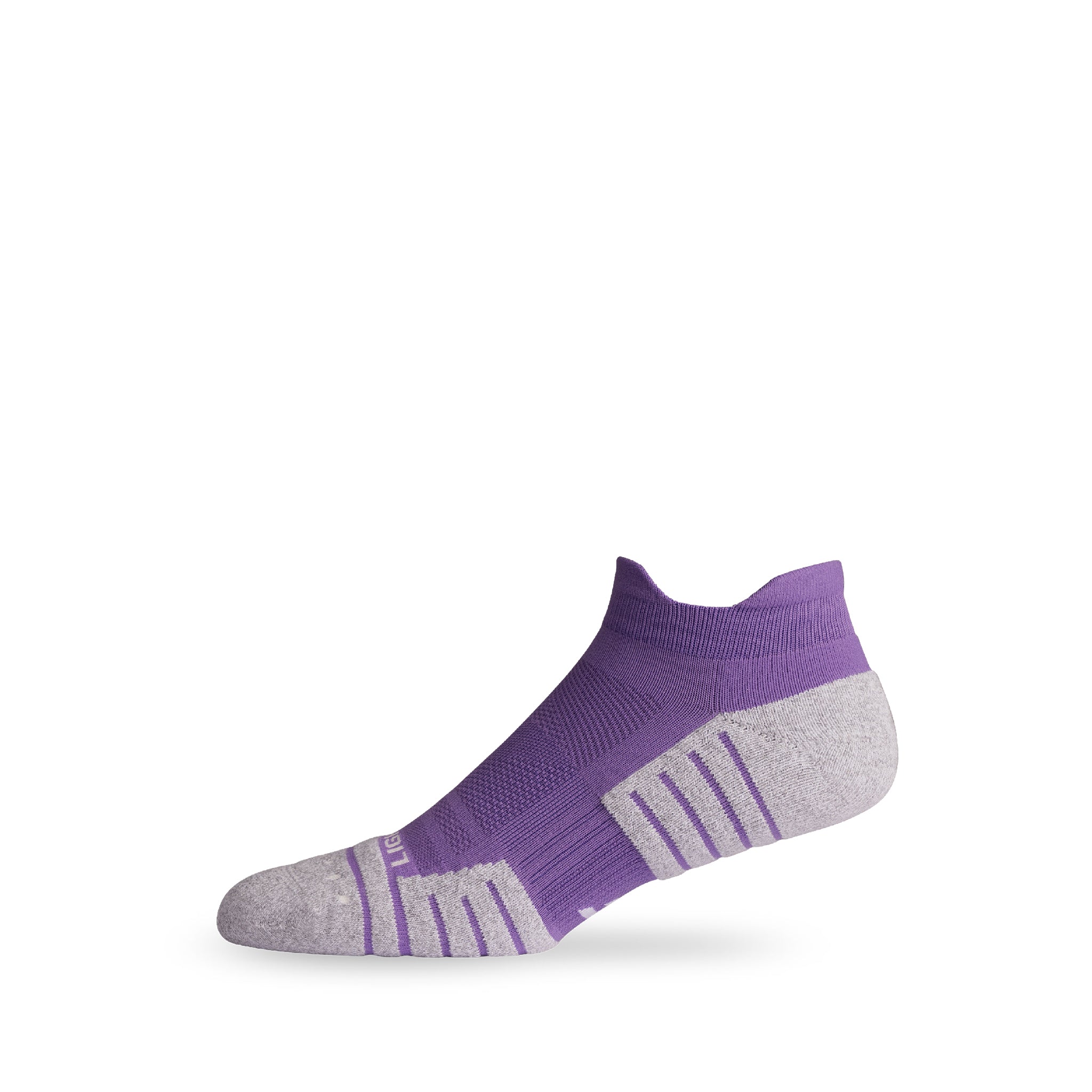 Side view of Lightfeet Performance Violet Ankle Sock