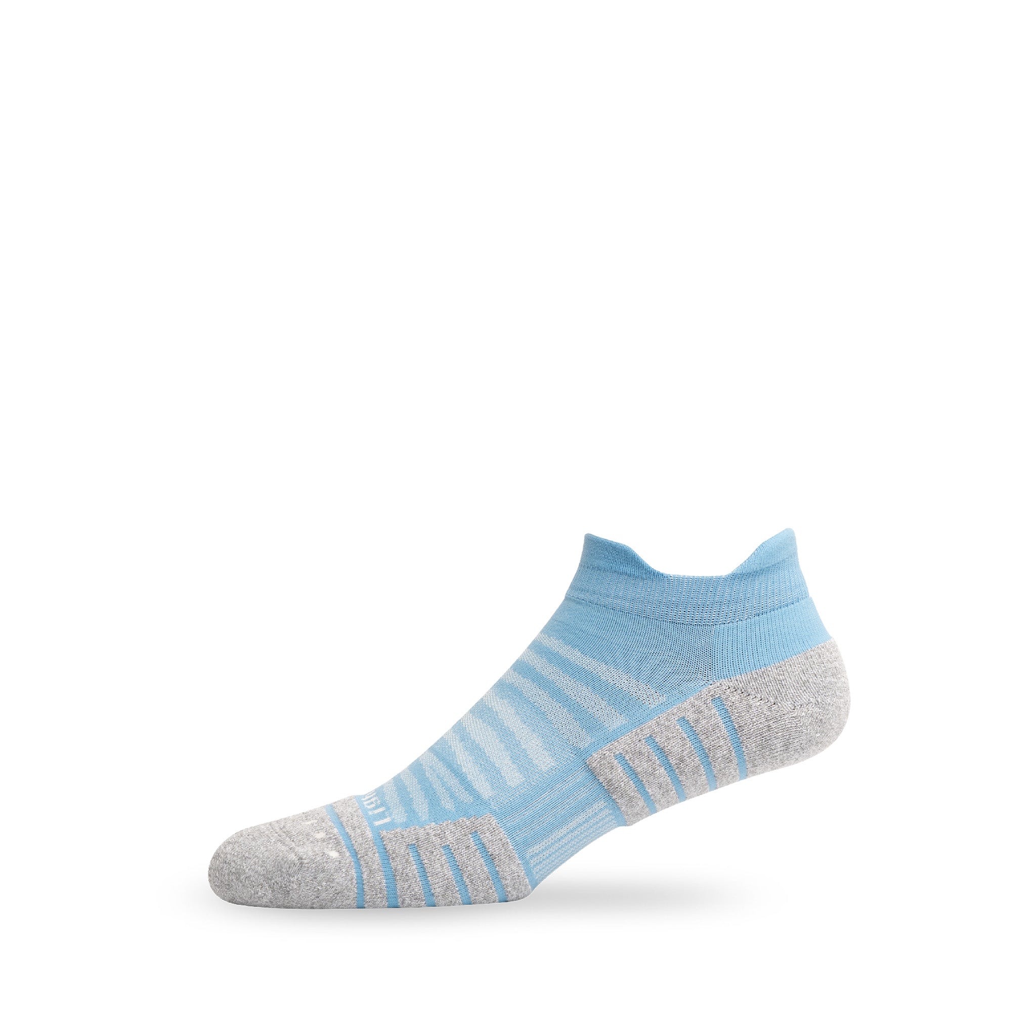 Side view of Lightfeet Performance Soft Blue Ankle Sock