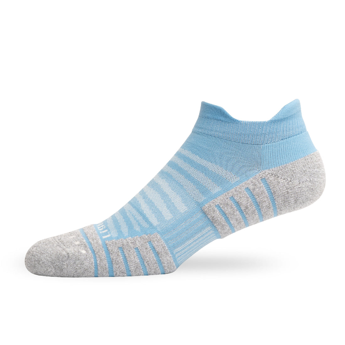 Side view of Lightfeet Performance Soft Blue Ankle Sock
