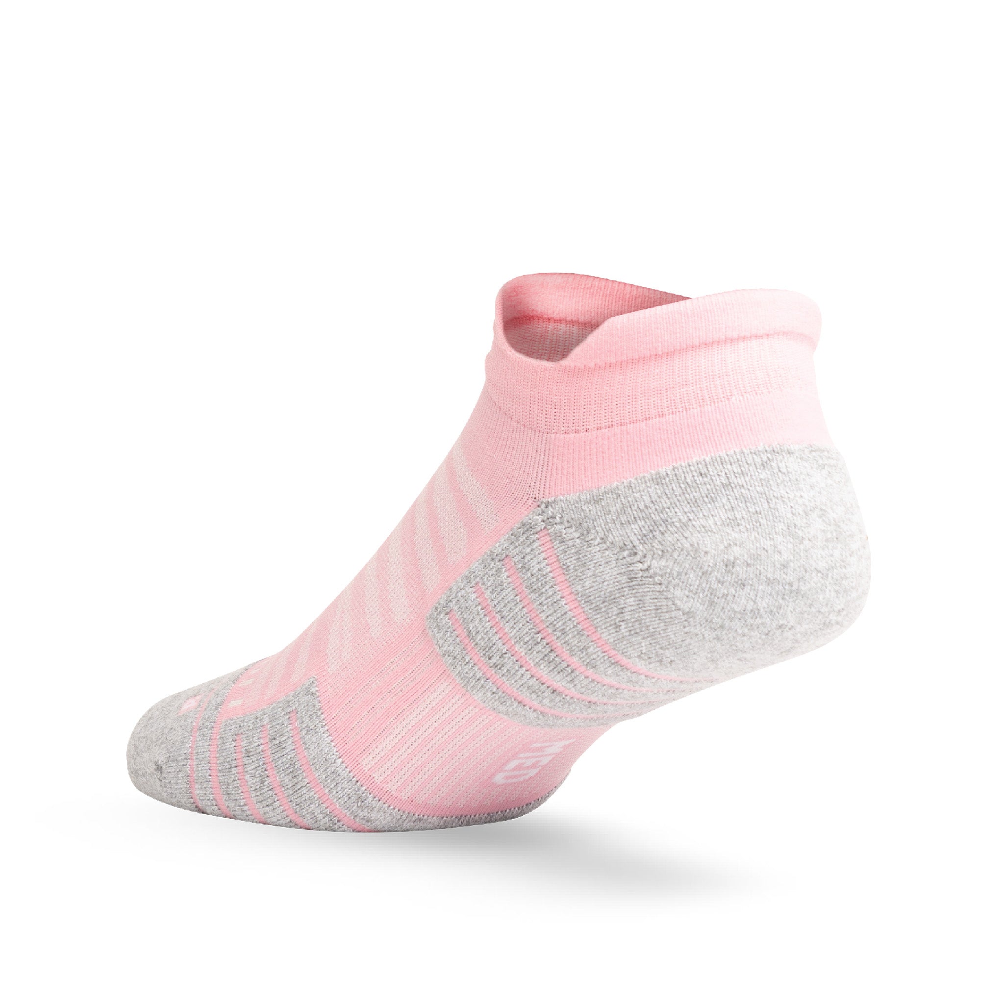 Heel view of Lightfeet Performance Soft Pink Ankle Sock