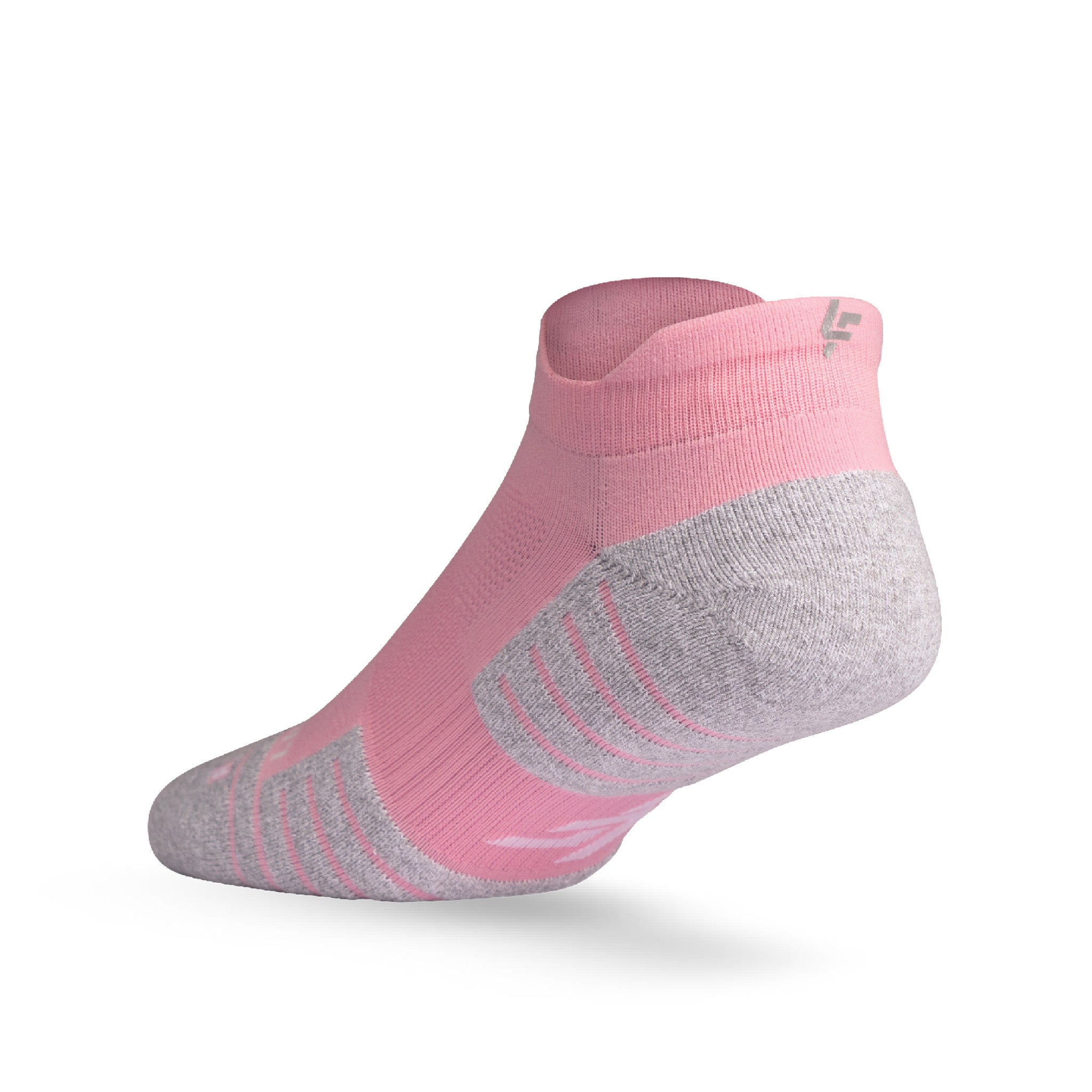 Heel view of Lightfeet Performance Soft Pink Ankle Sock