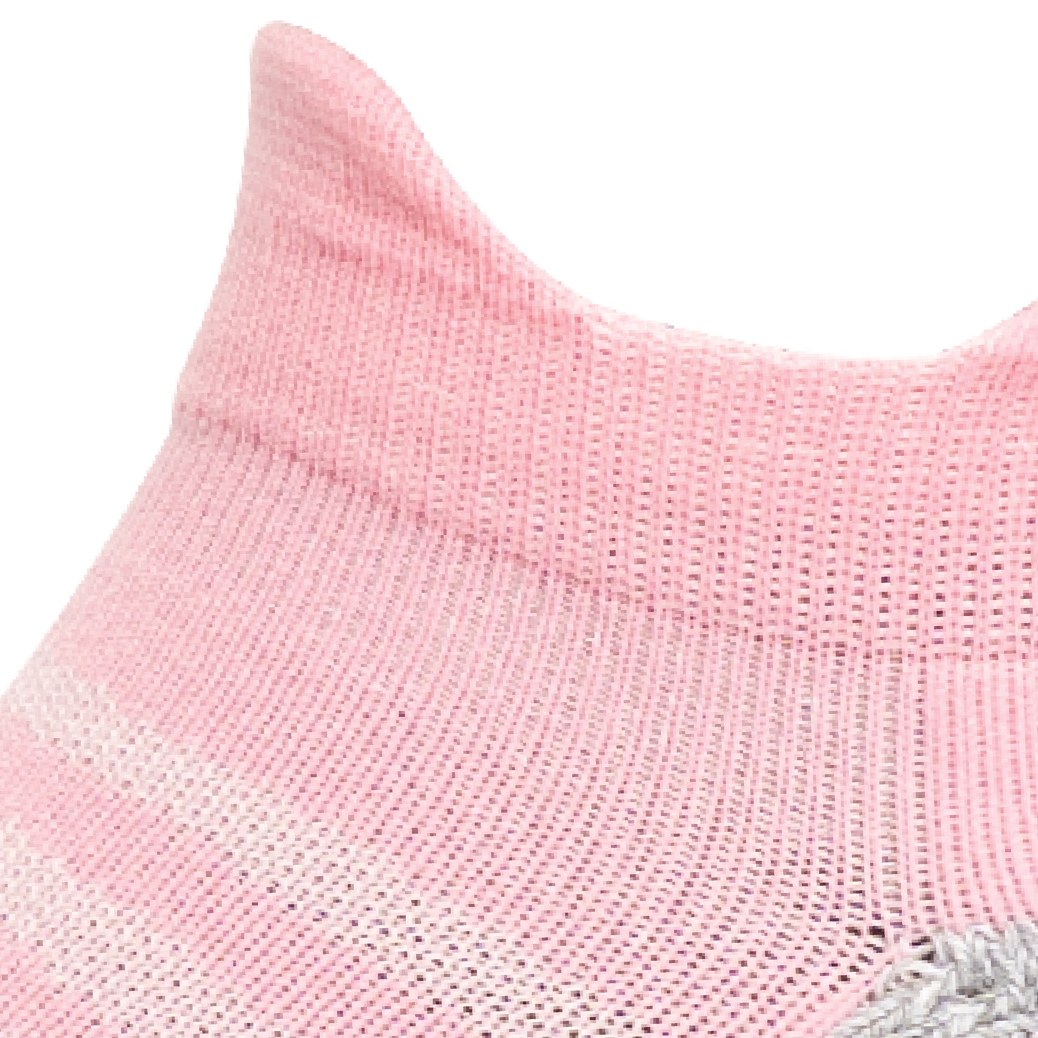 Close up view of mesh on Lightfeet Performance Soft Pink Ankle Sock