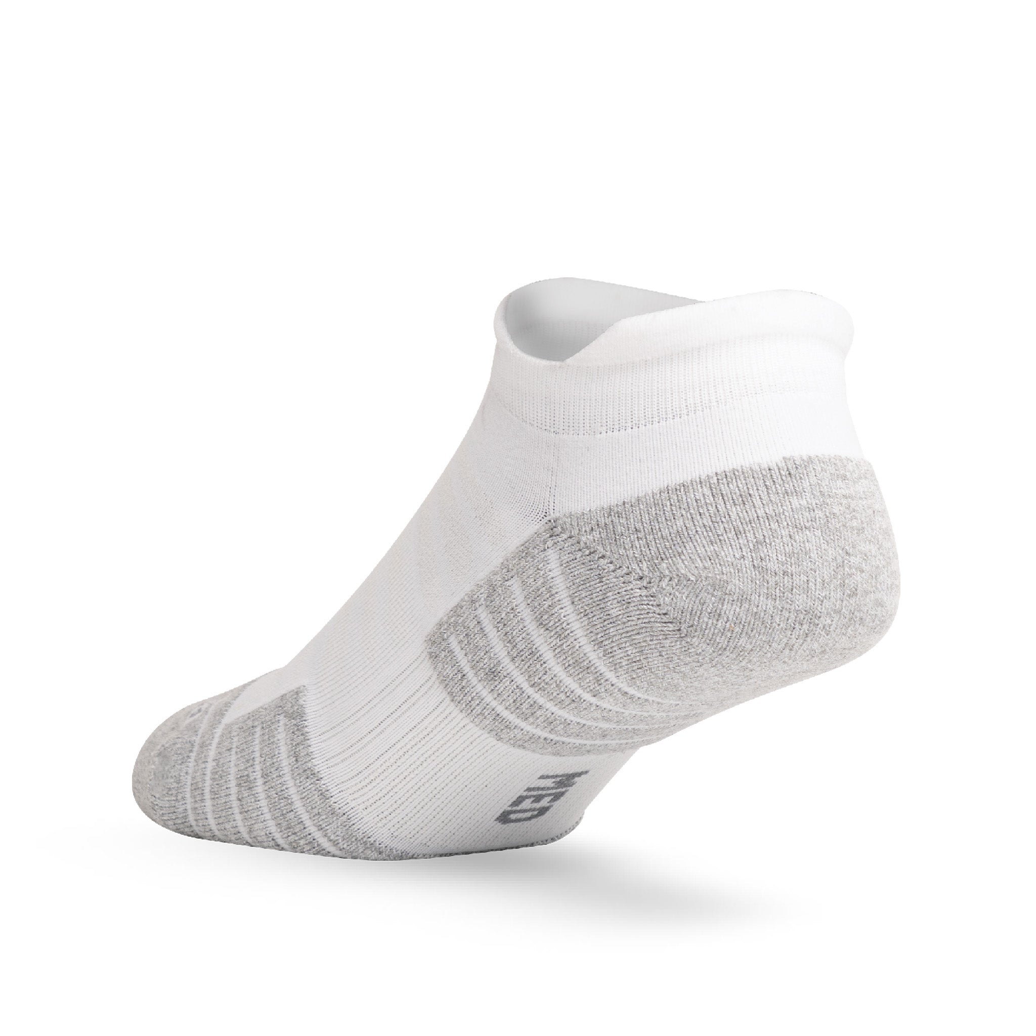 Heel view of Lightfeet Performance White Ankle Sock